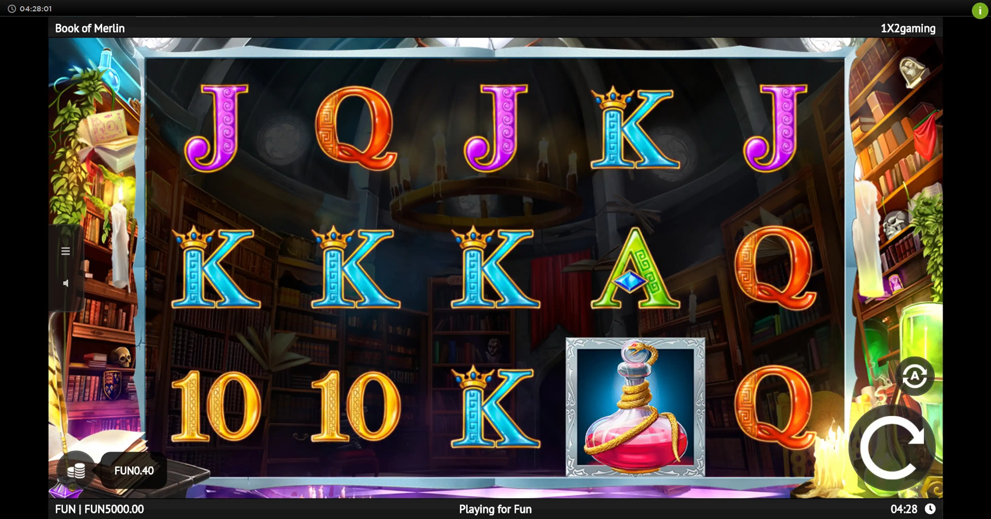 Reels in Book Of Merlin Slot Game by 1x2 Gaming