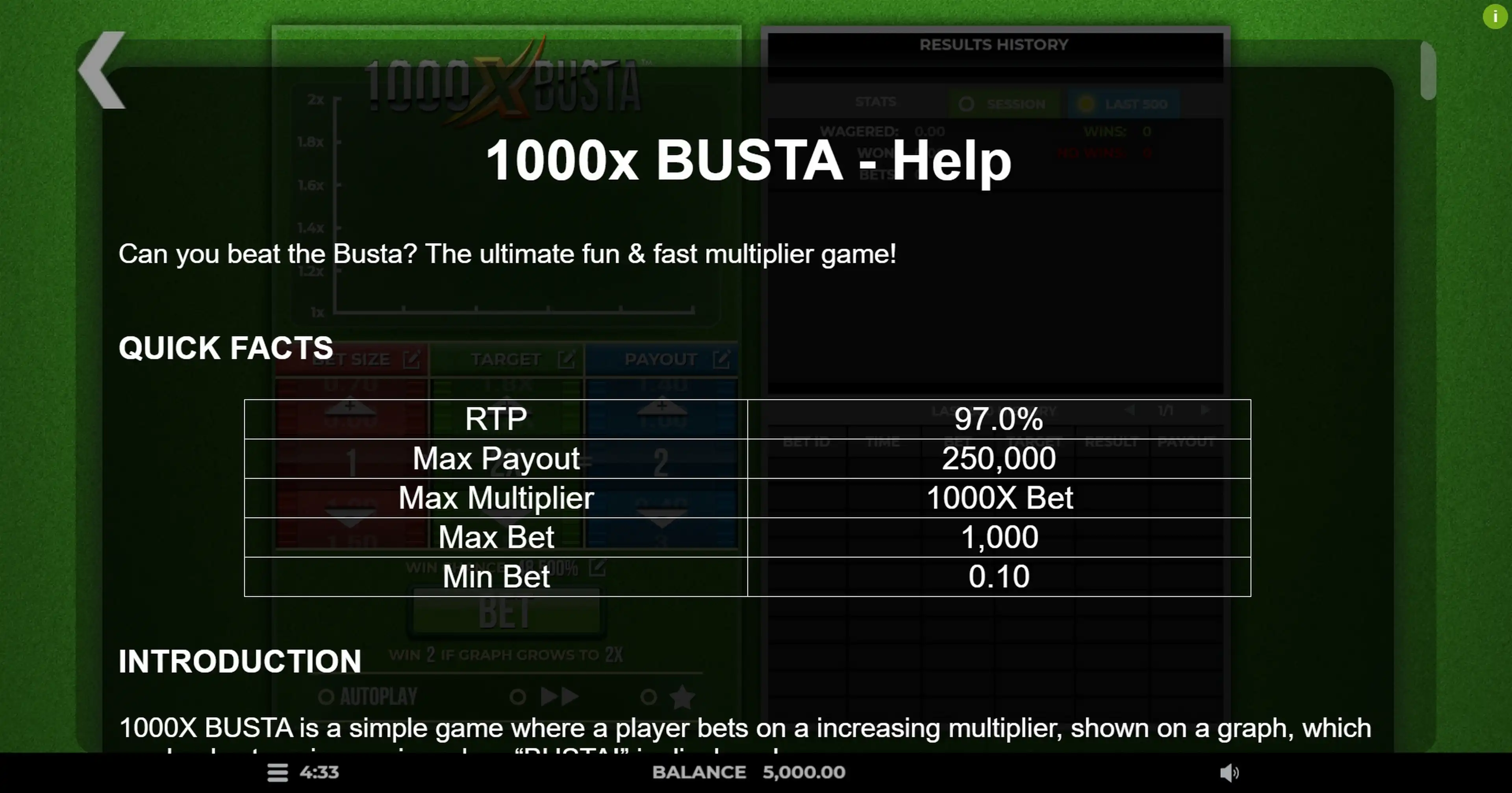 Info of 1000x Busta Slot Game by 4ThePlayer