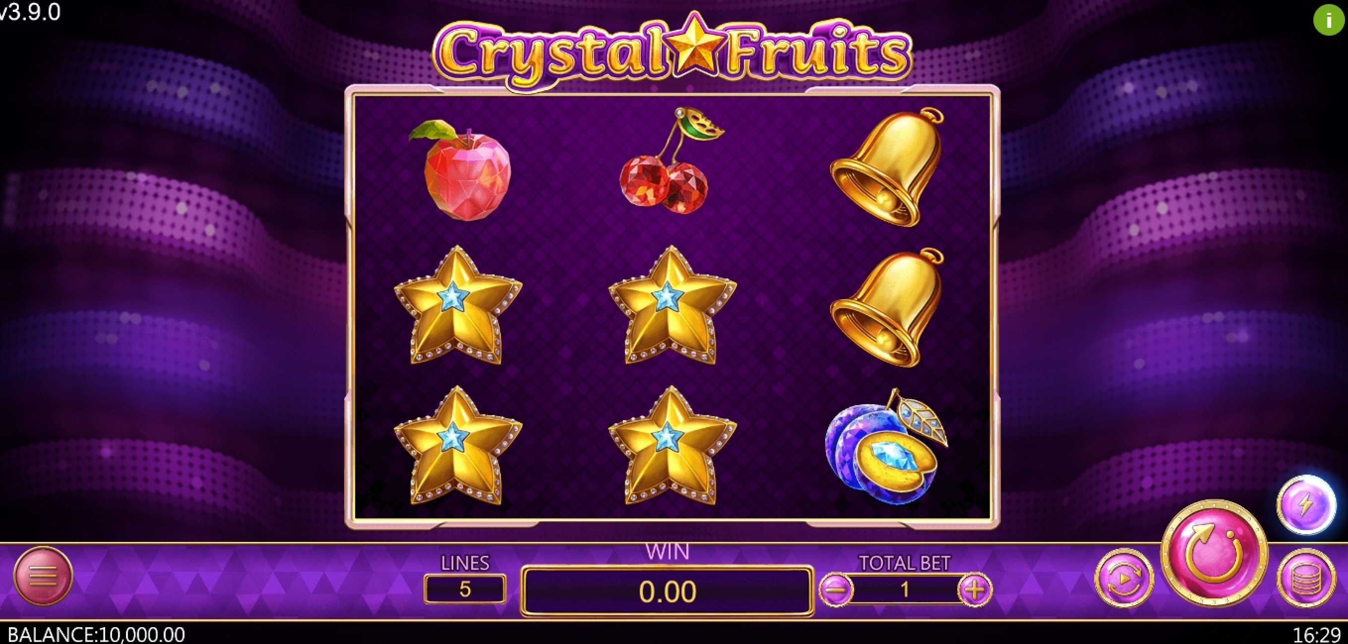 Reels in Crystal Fruits Slot Game by Dragoon Soft