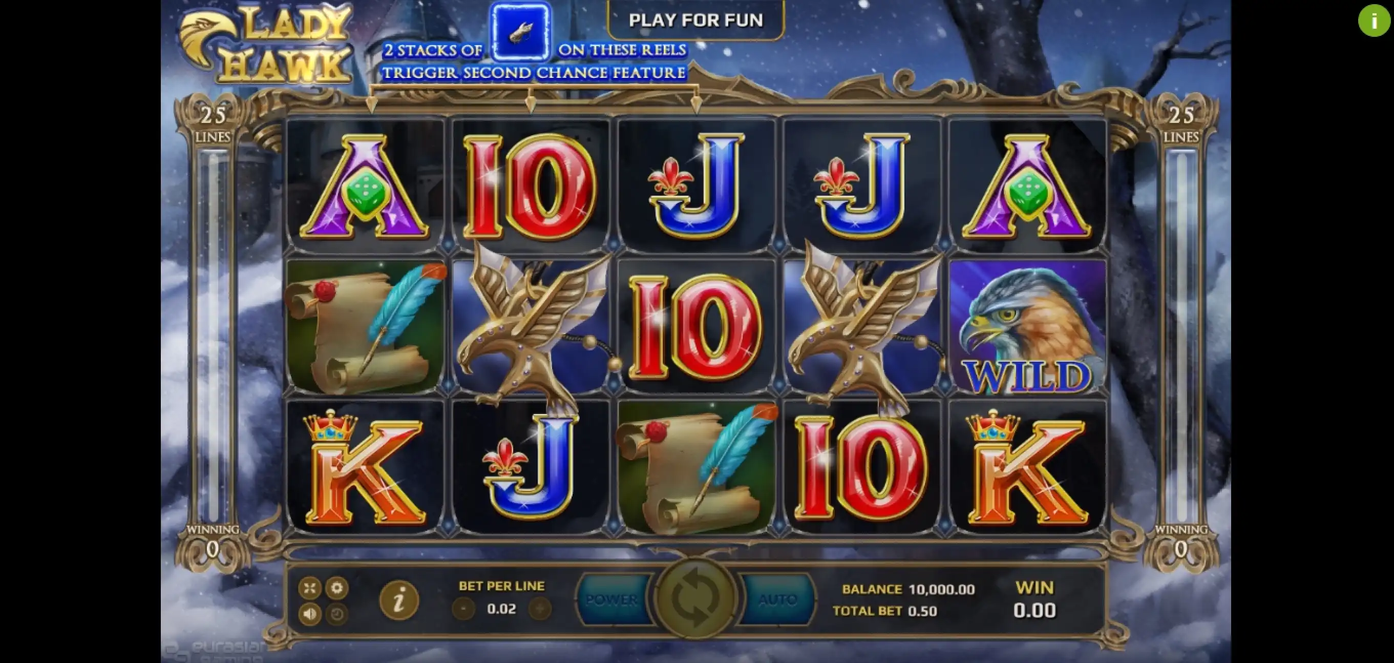 Reels in Lady Hawk Slot Game by EAgaming