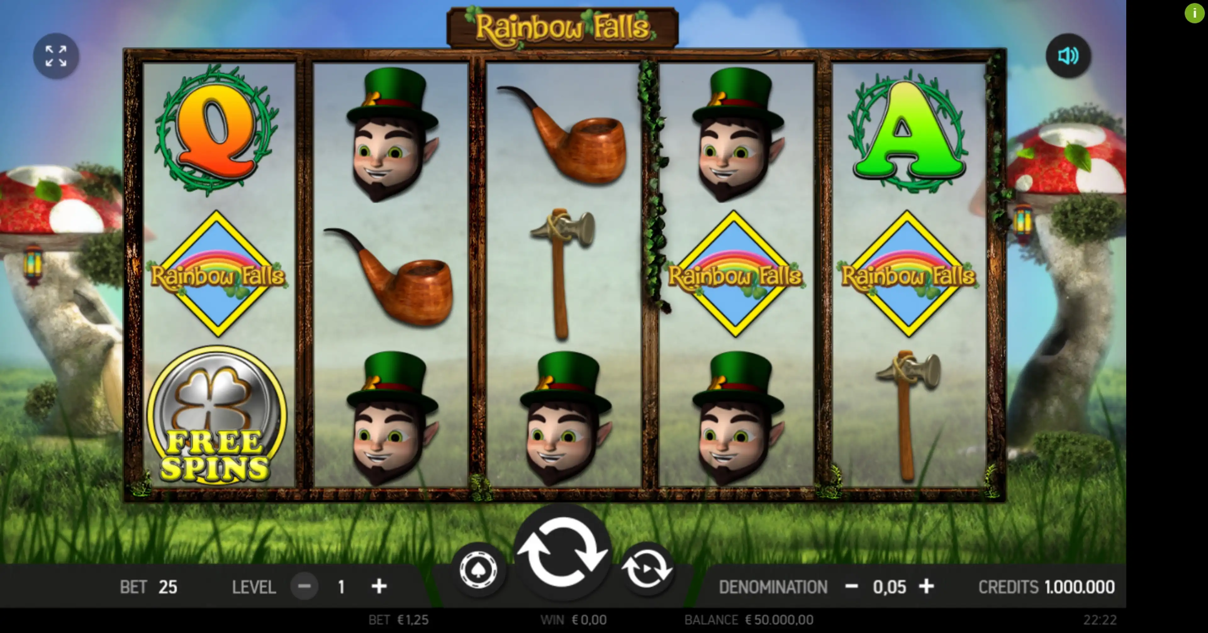 Reels in Rainbow Falls Slot Game by FBM