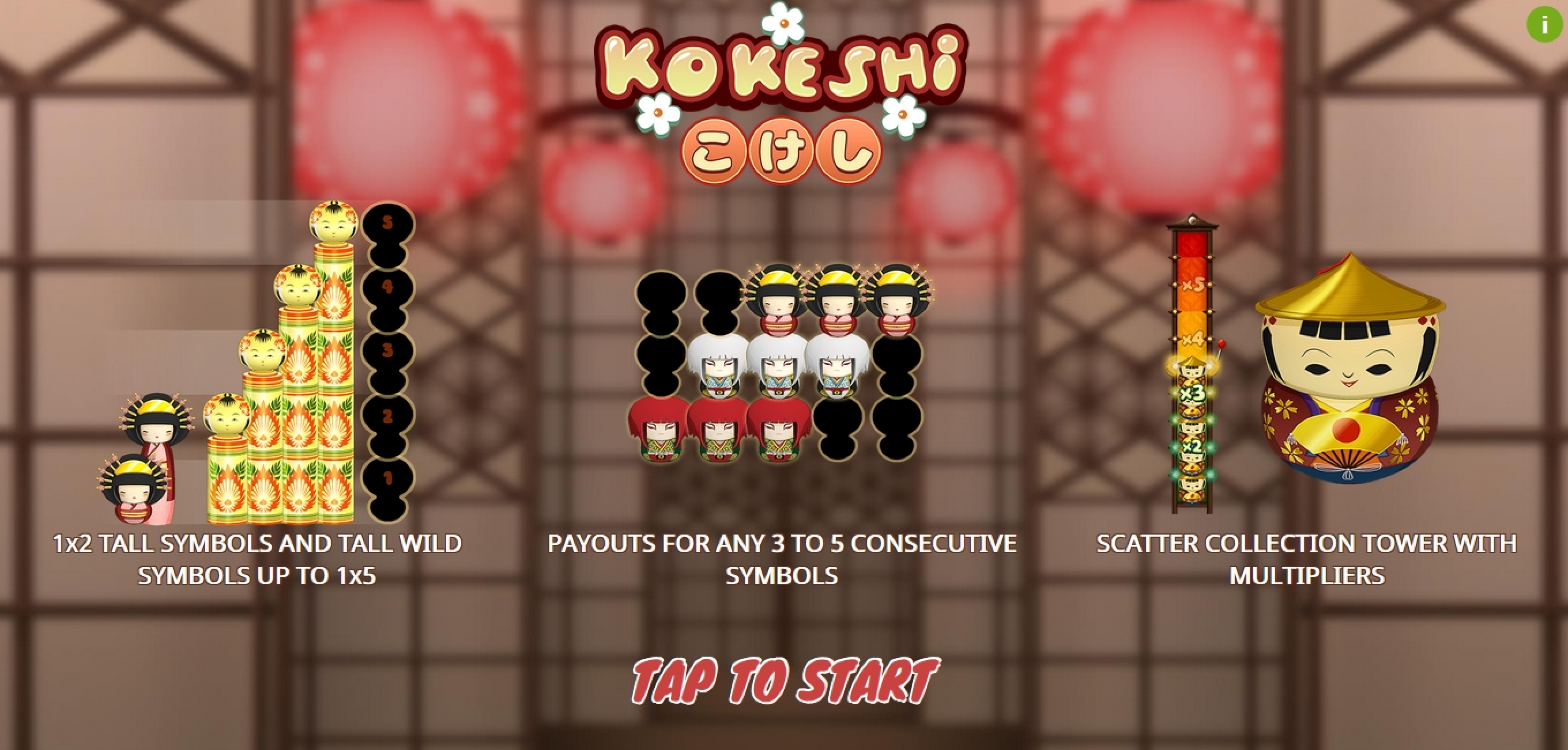 Play Kokeshi Free Casino Slot Game by Gamatron