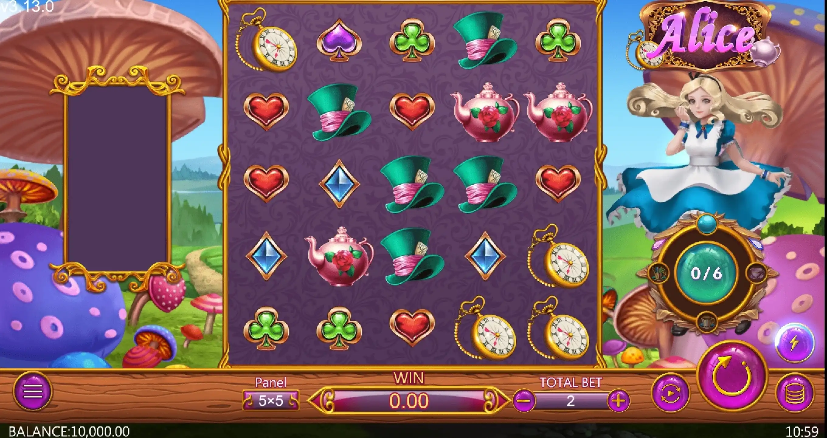 Reels in Alice Slot Game by GameX