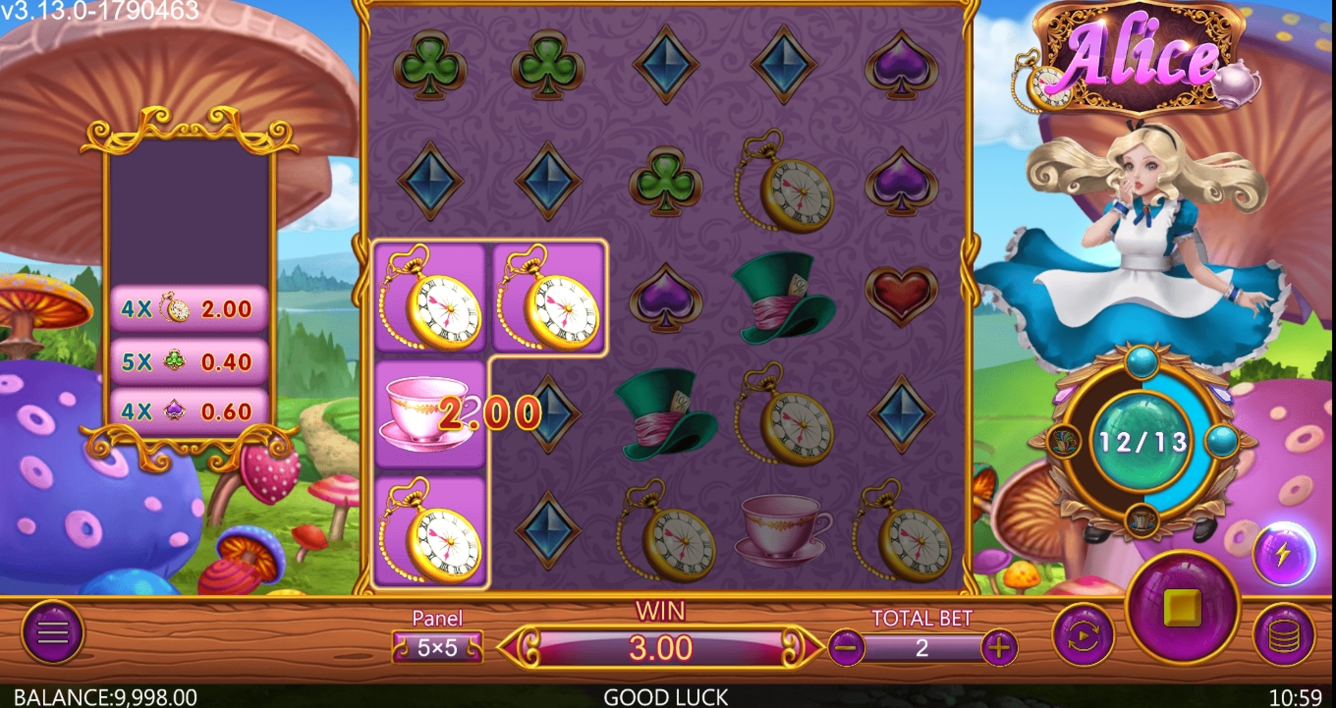 Win Money in Alice Free Slot Game by GameX