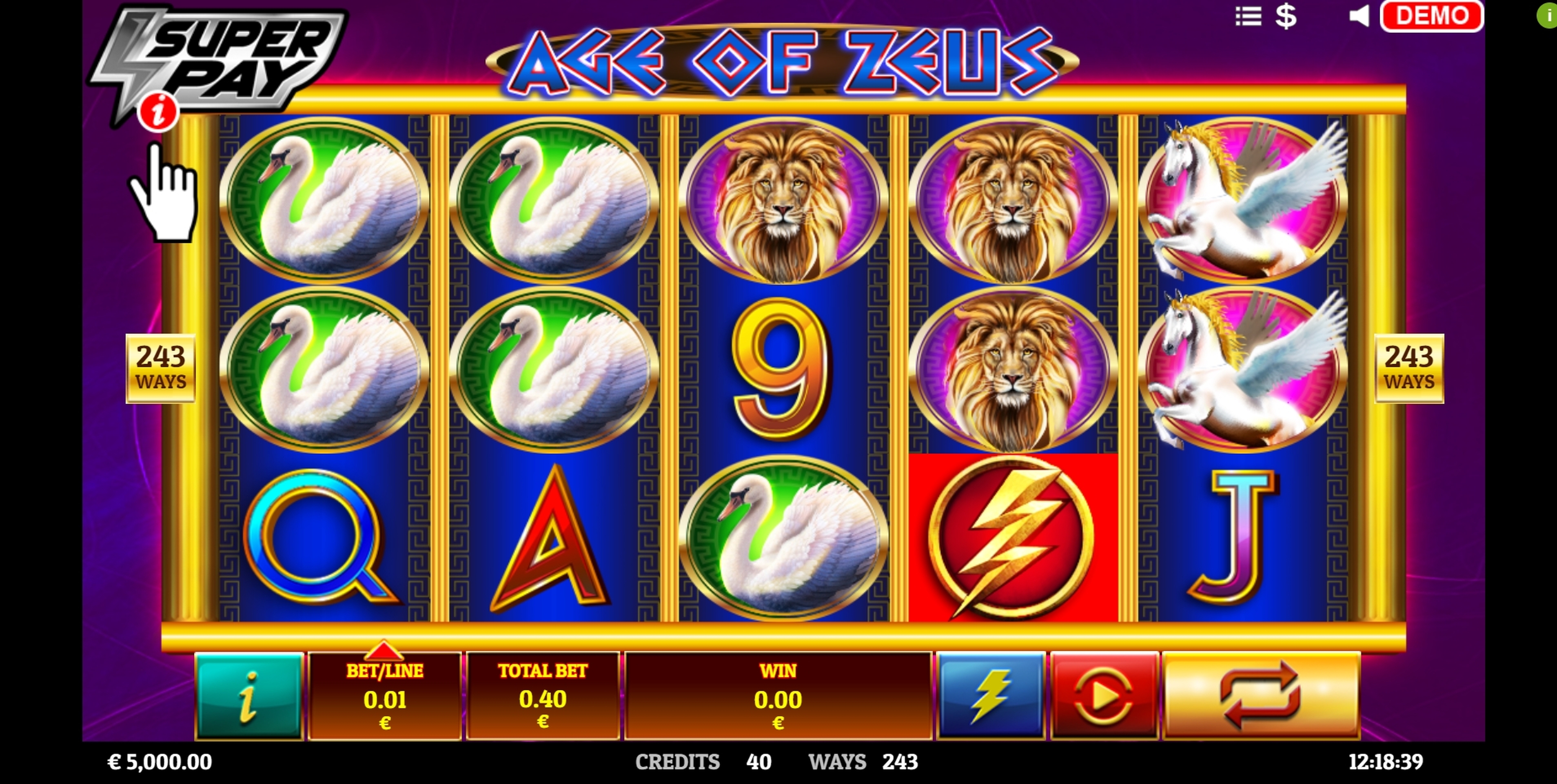 Reels in Age of Zeus Slot Game by Givme Games