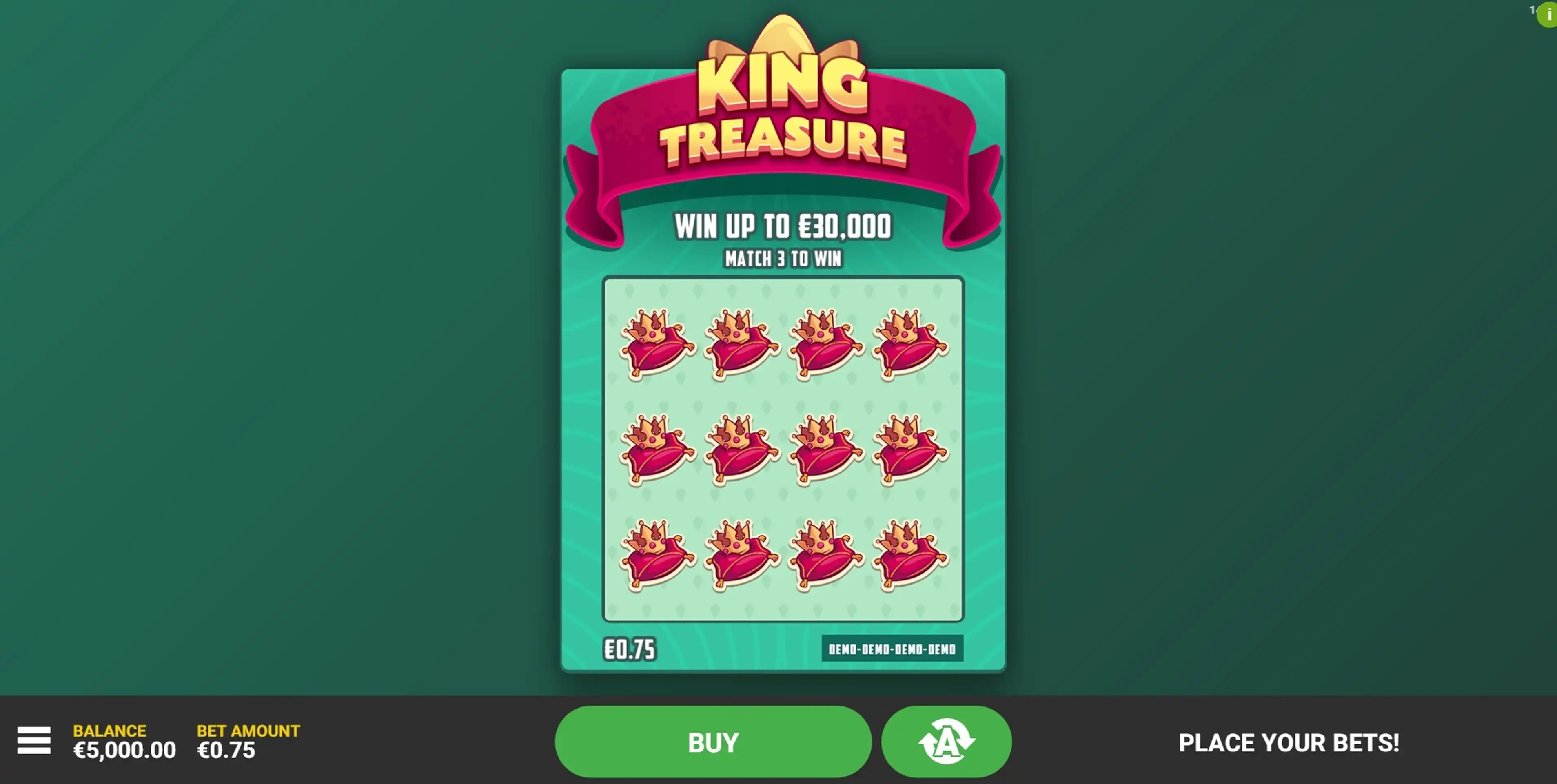 Reels in King Treasure Slot Game by Hacksaw Gaming