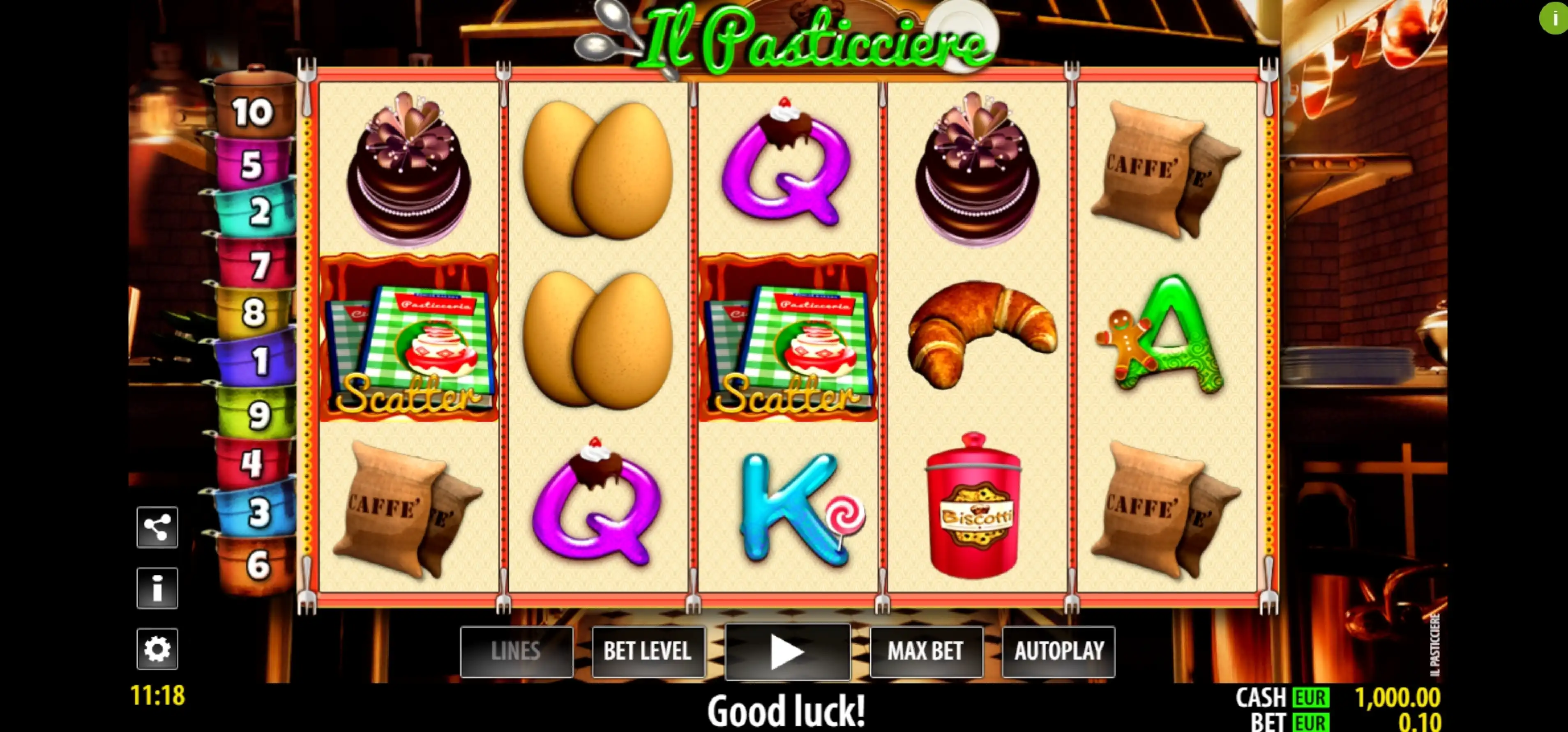 Reels in Il Pasticciere Slot Game by Nazionale Elettronica