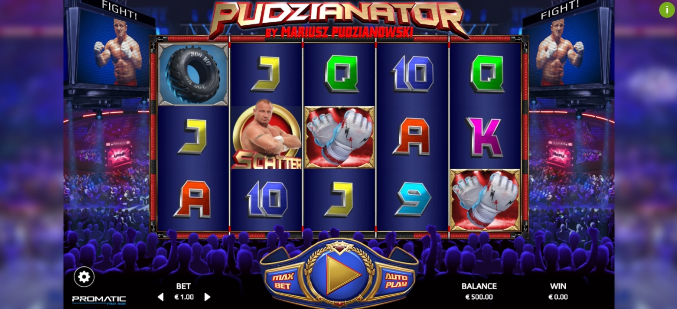 Reels in Pudzianator Slot Game by Promatic Games