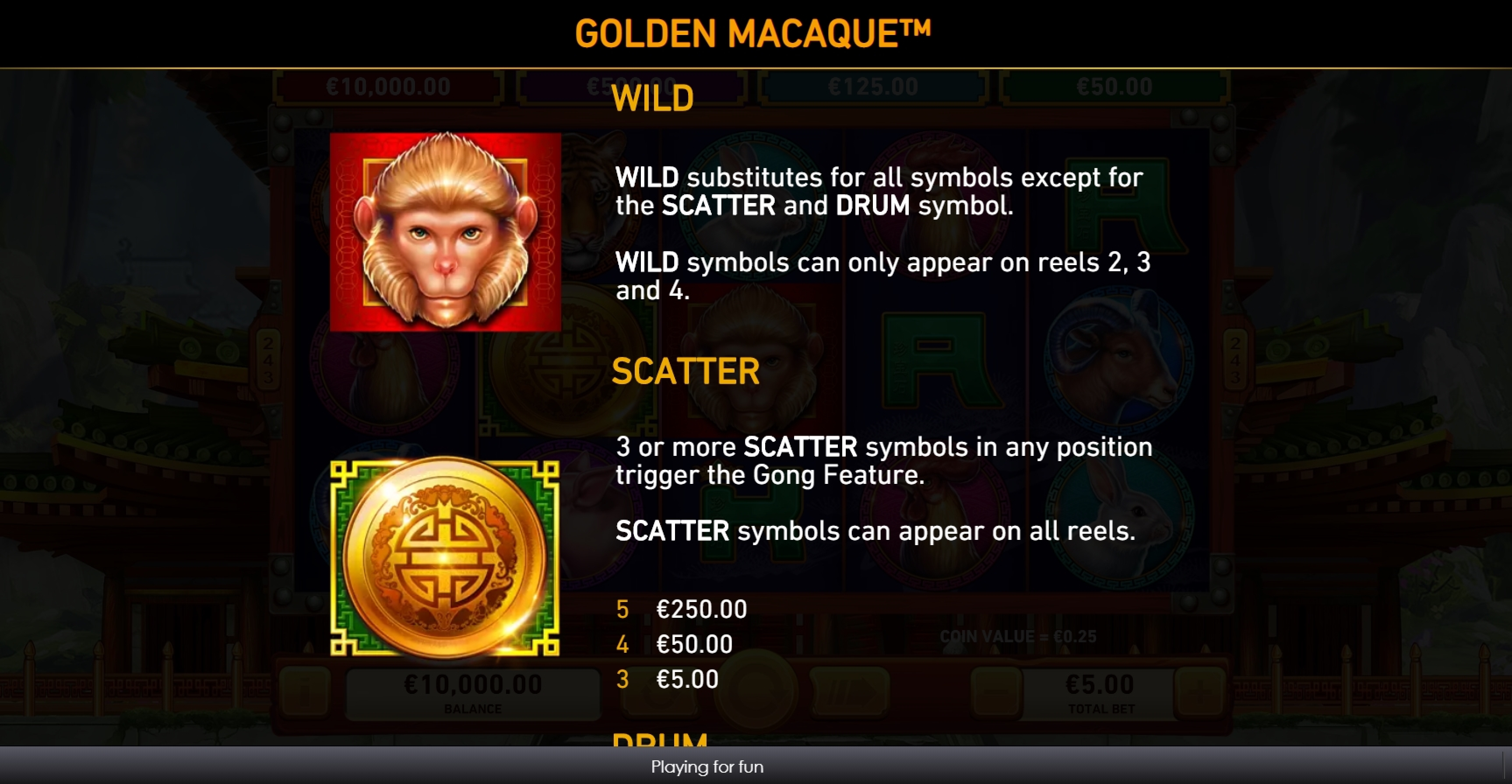 Info of Golden Macaque Slot Game by Rarestone Gaming