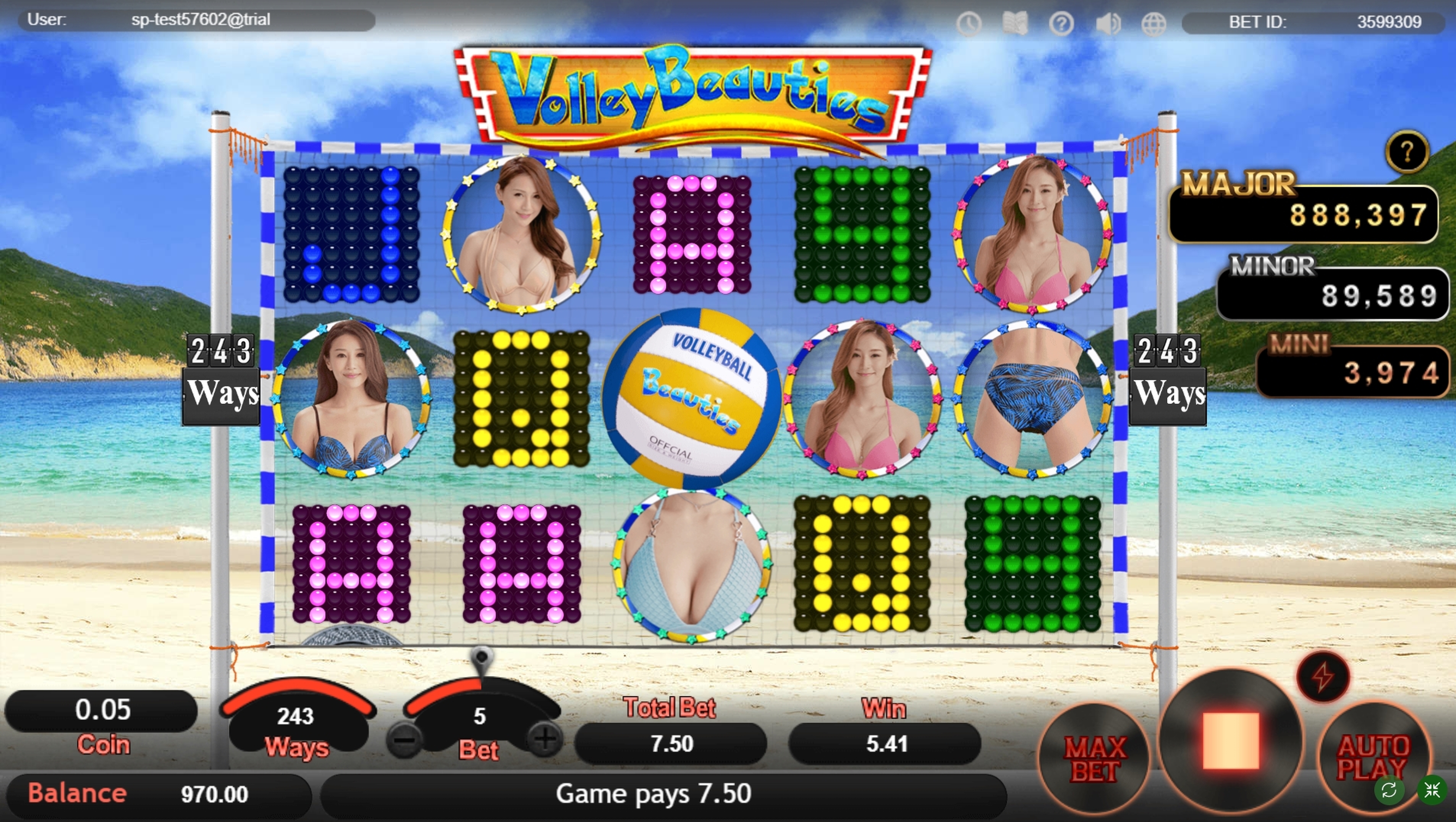 Win Money in Volley Beauties Free Slot Game by SimplePlay
