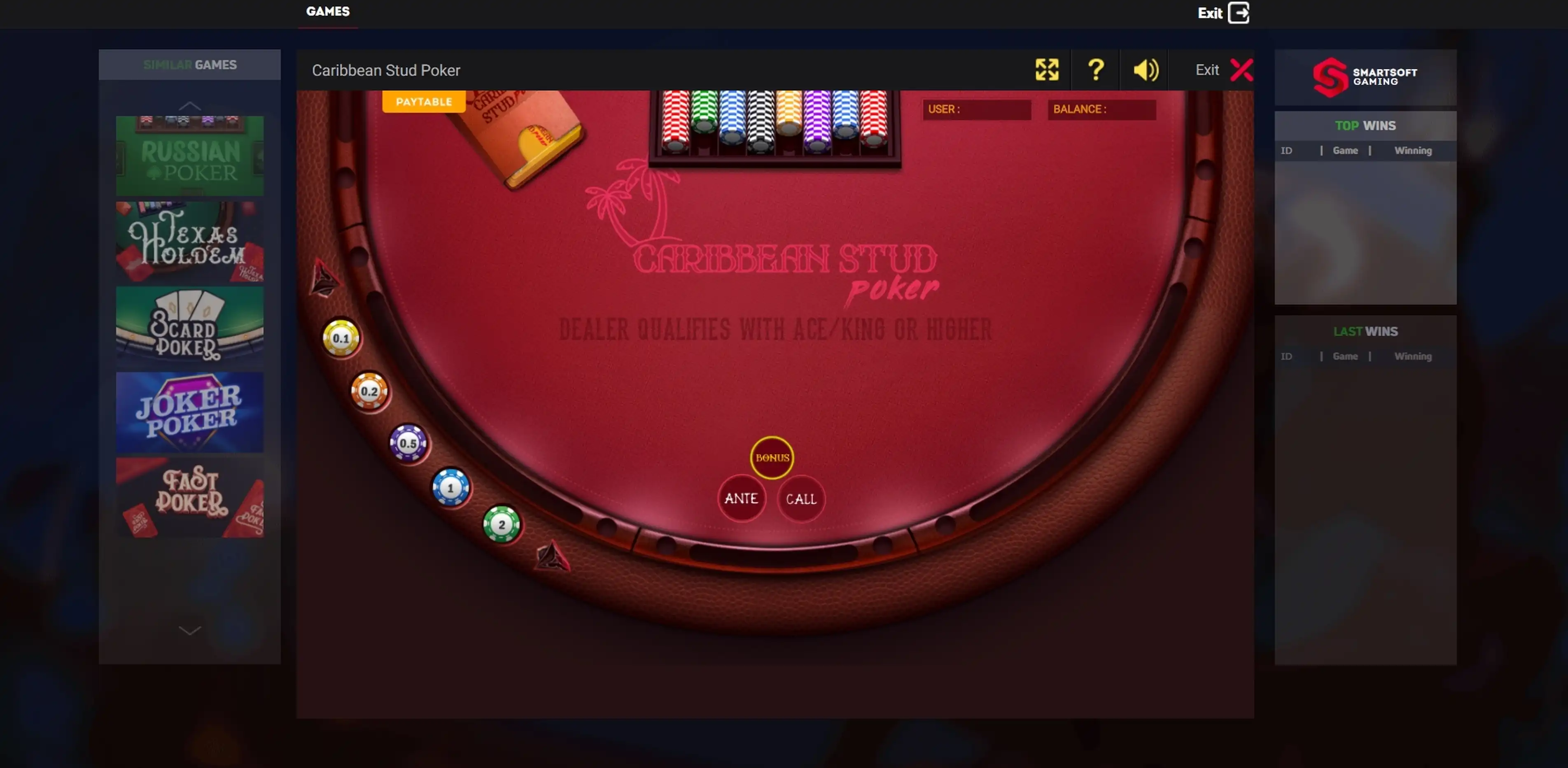 Reels in Caribbean Poker Slot Game by Smartsoft Gaming