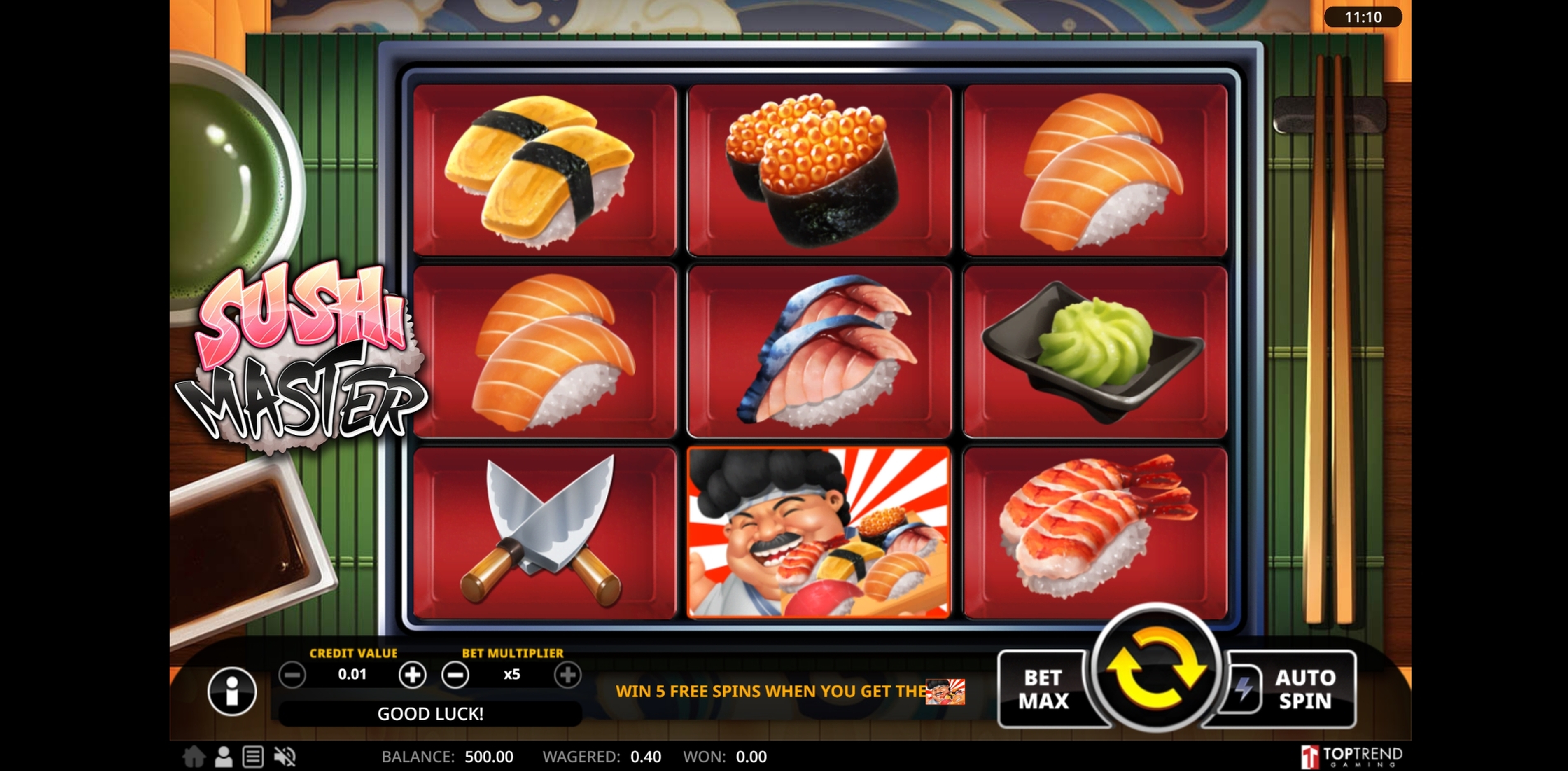 Reels in Sushi Master Slot Game by Swintt