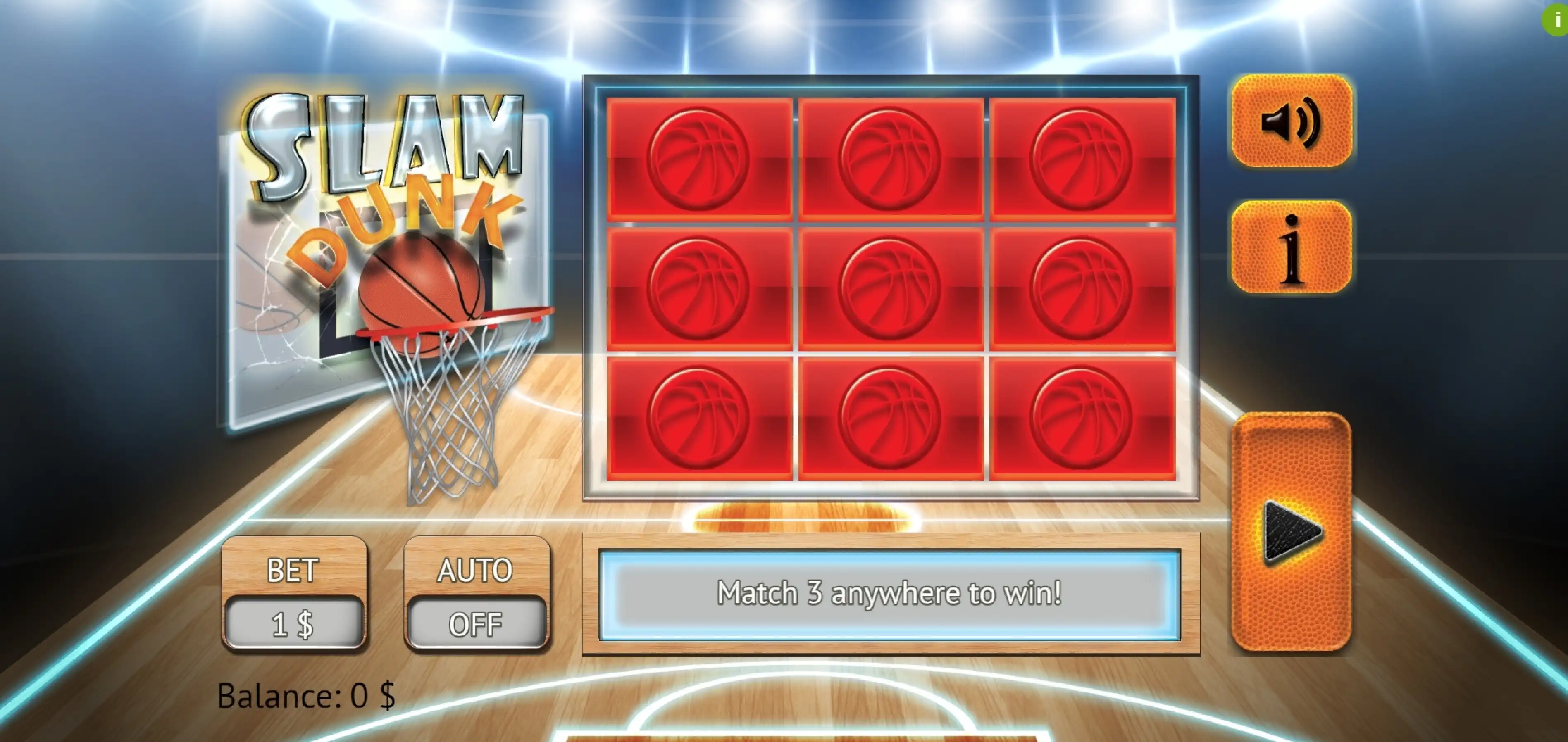 Reels in Slam Dunk Slot Game by Vermantia