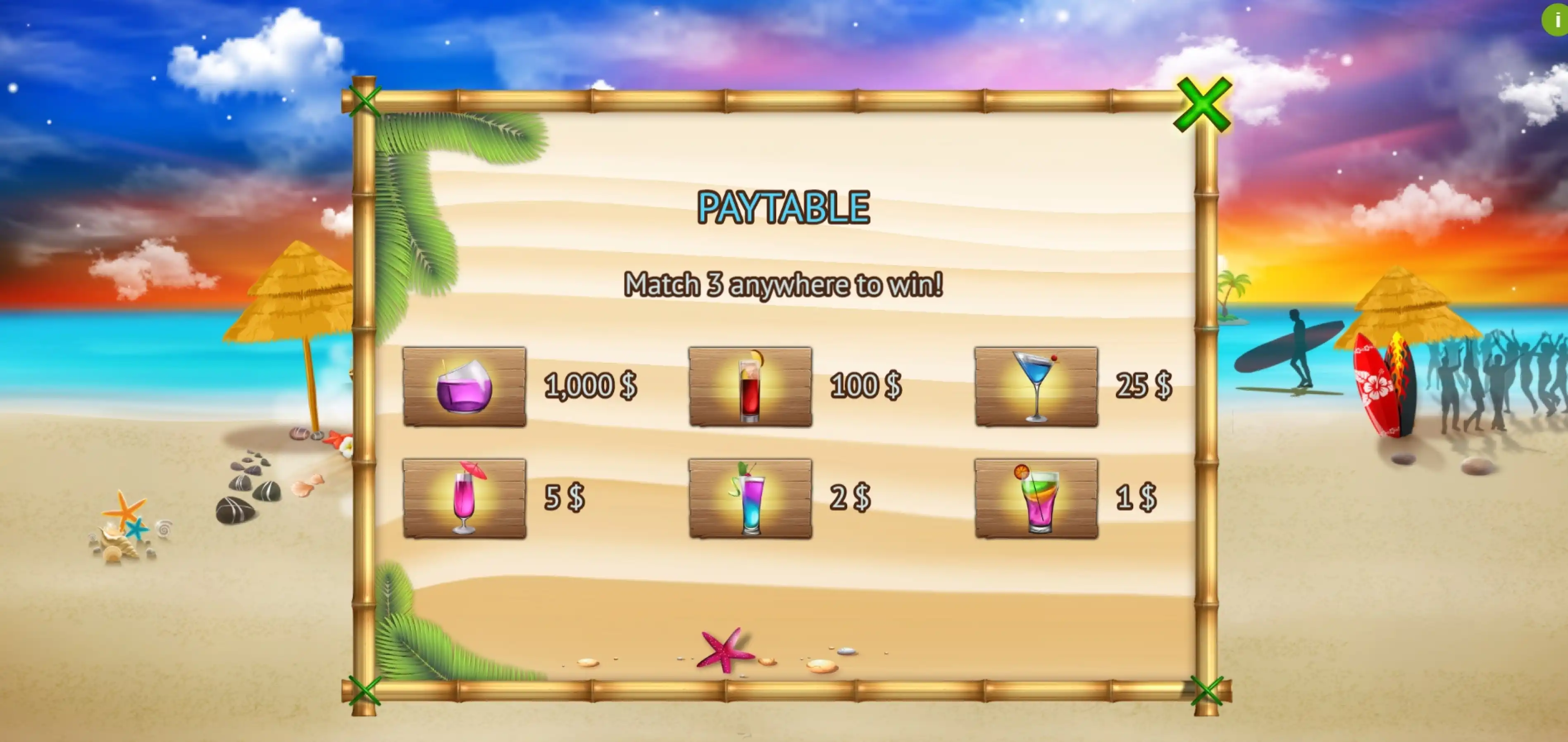 Info of Tiki Bar Slot Game by Vermantia