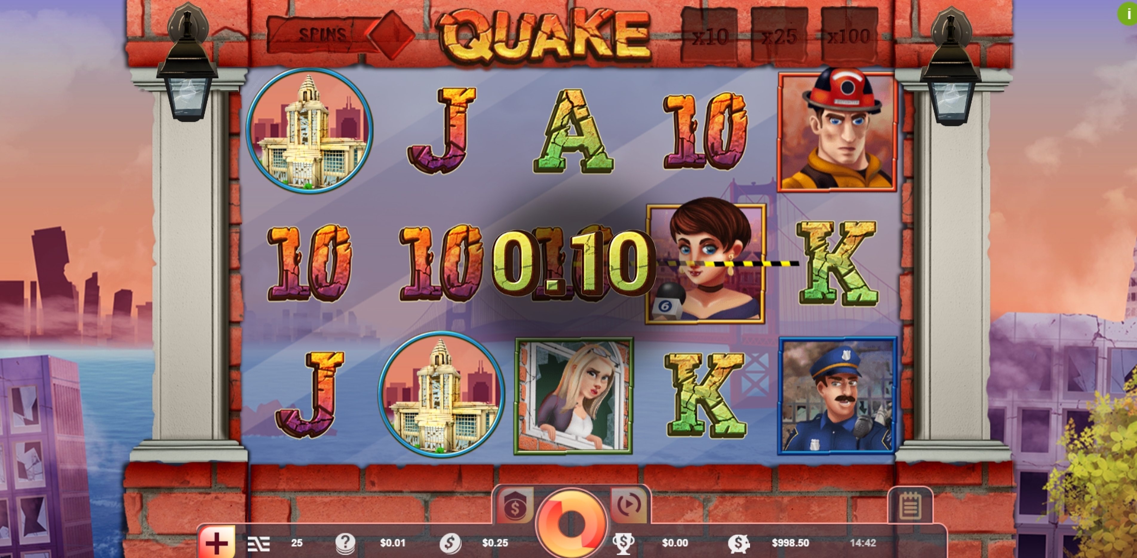 Win Money in Quake Free Slot Game by Vibra Gaming