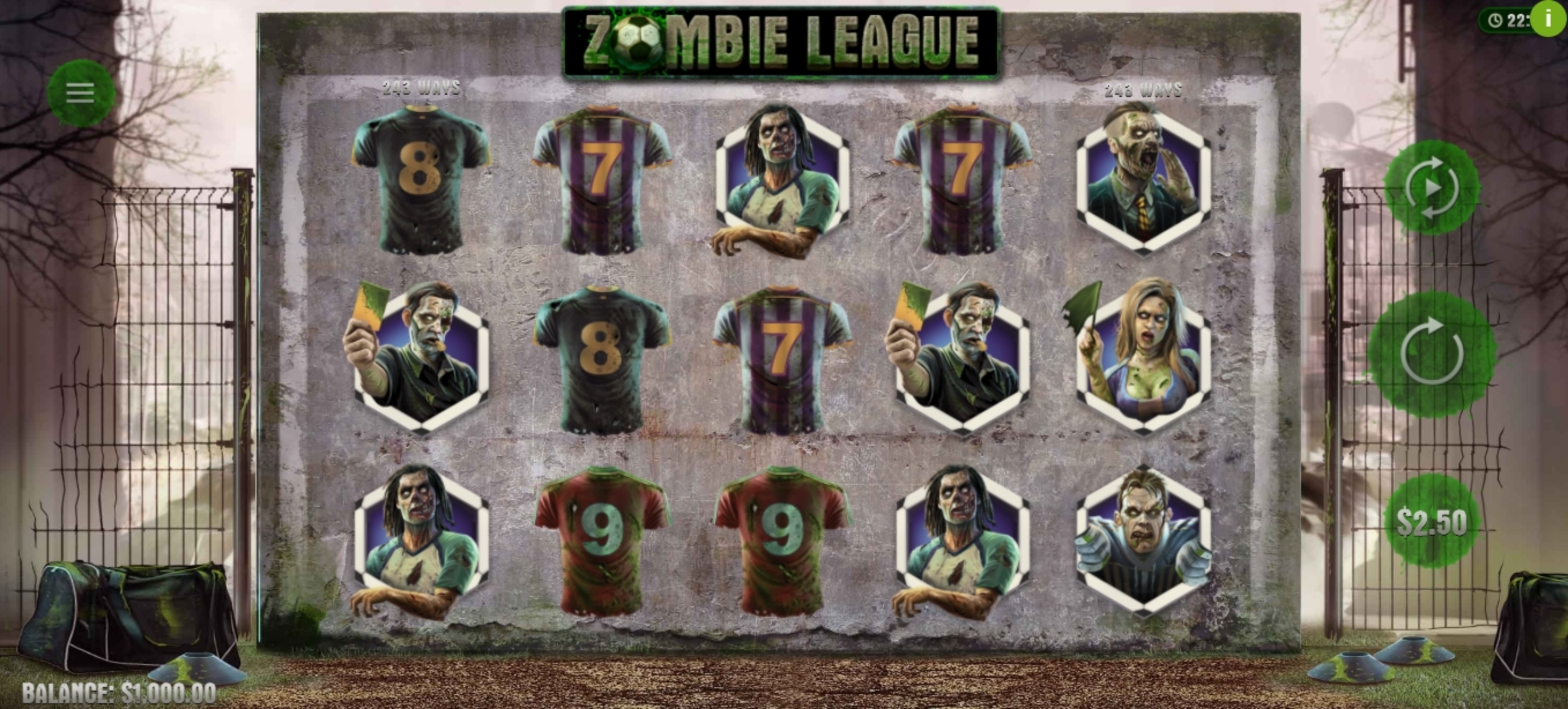 Reels in Zombie League Slot Game by Woohoo