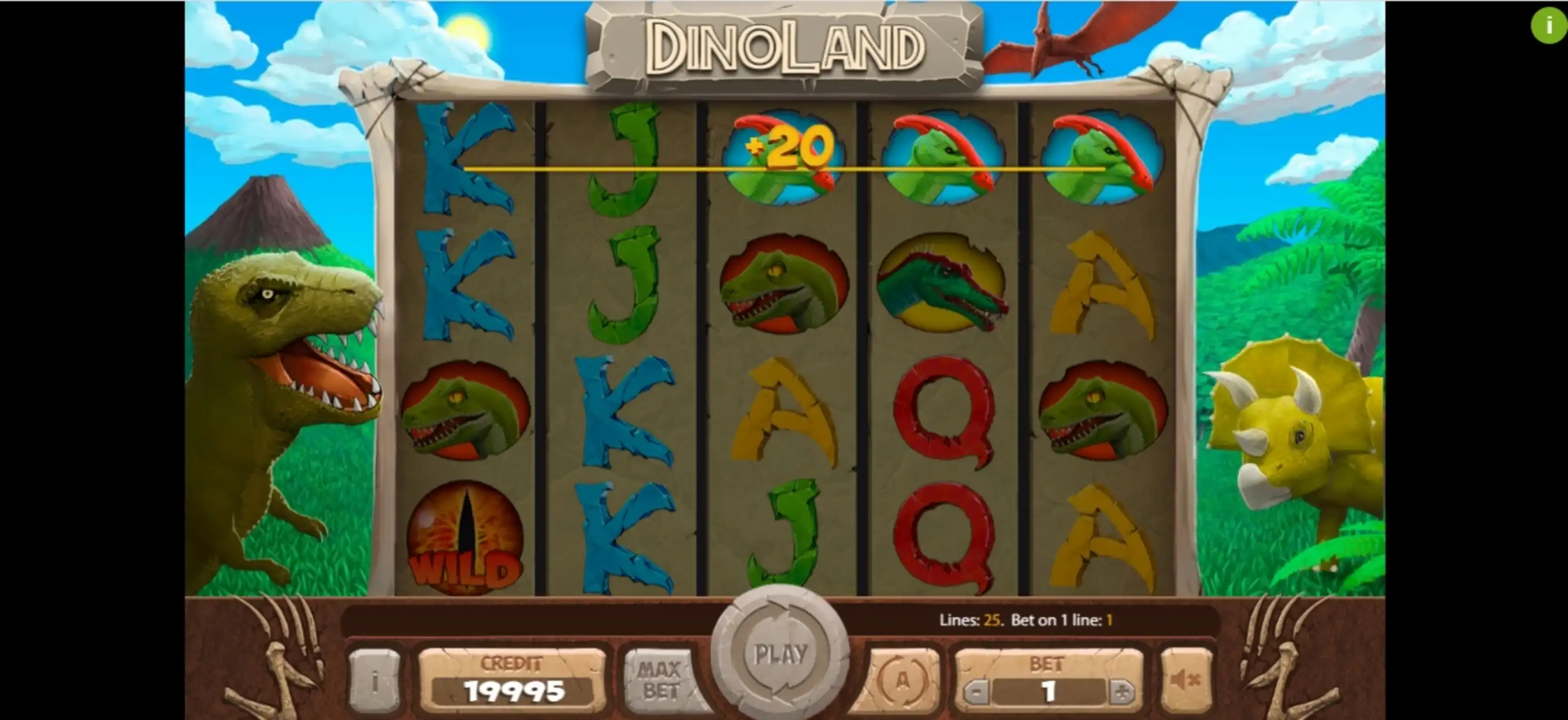 Win Money in Dinoland Free Slot Game by X Card