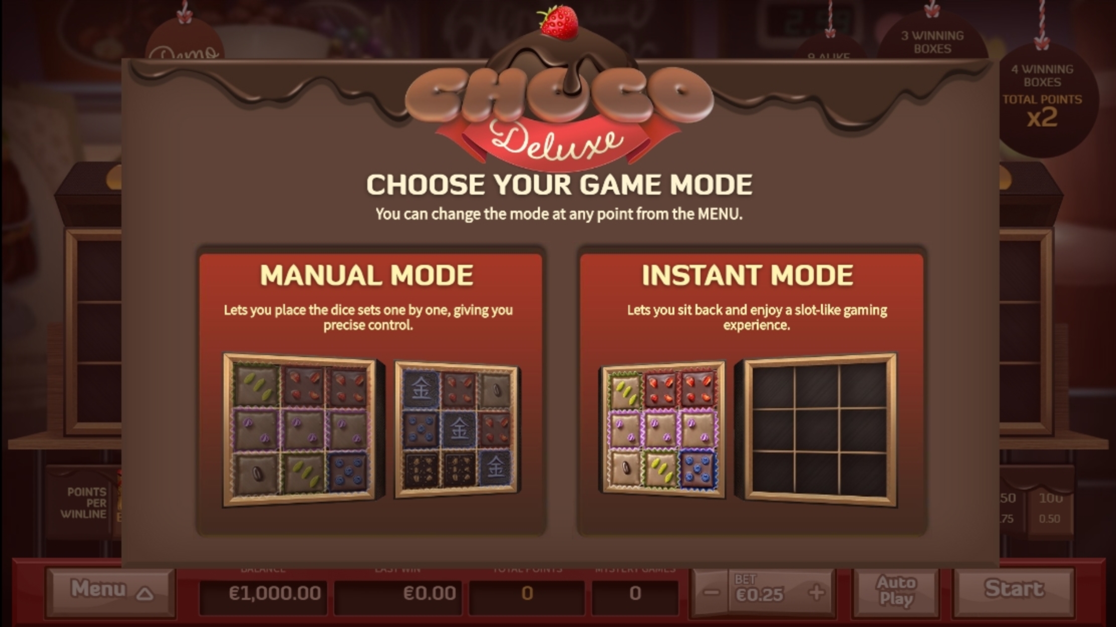 Play Choco Deluxe Free Casino Slot Game by Air Dice
