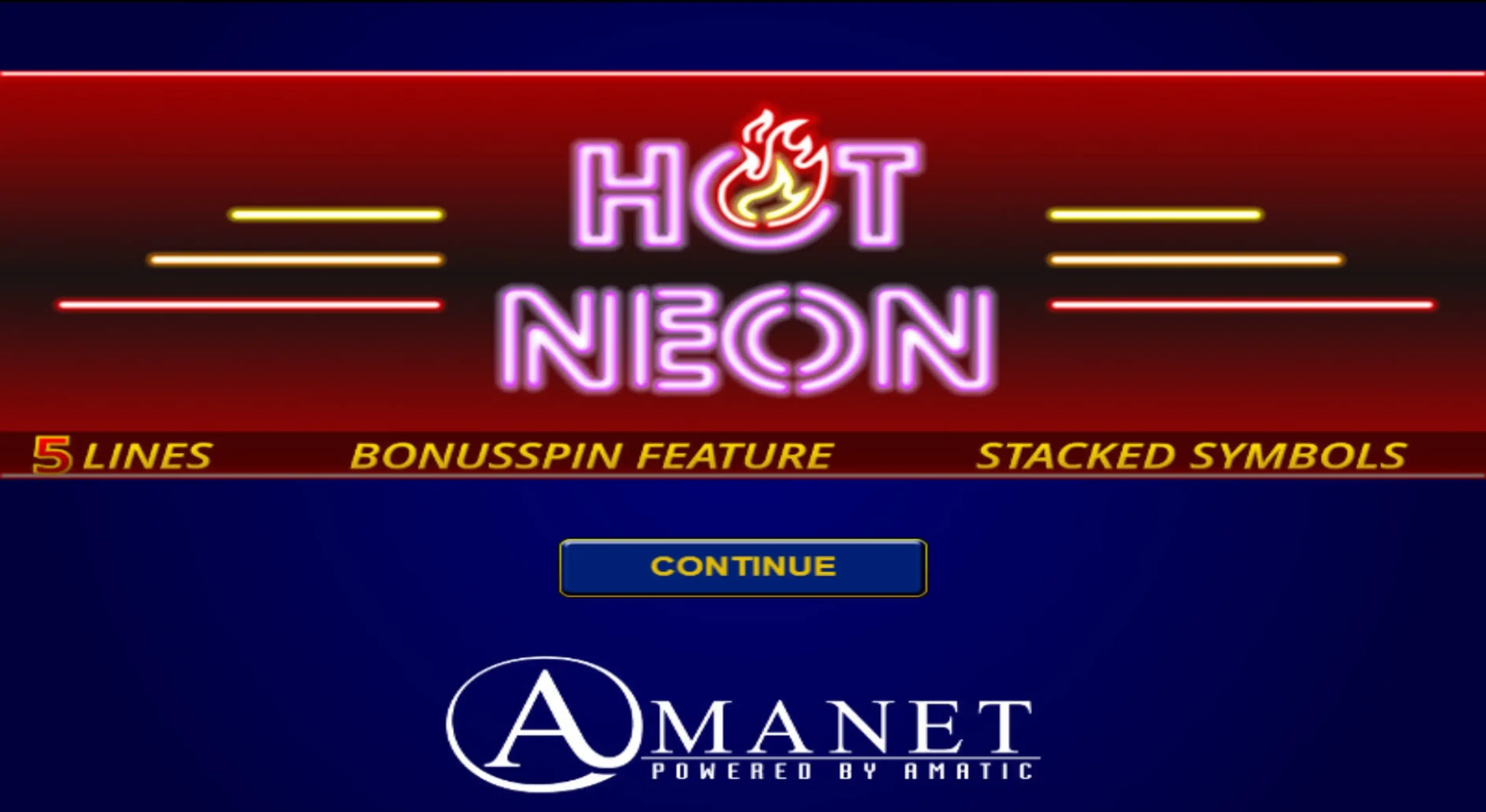 Play Hot Neon Free Casino Slot Game by Amatic Industries