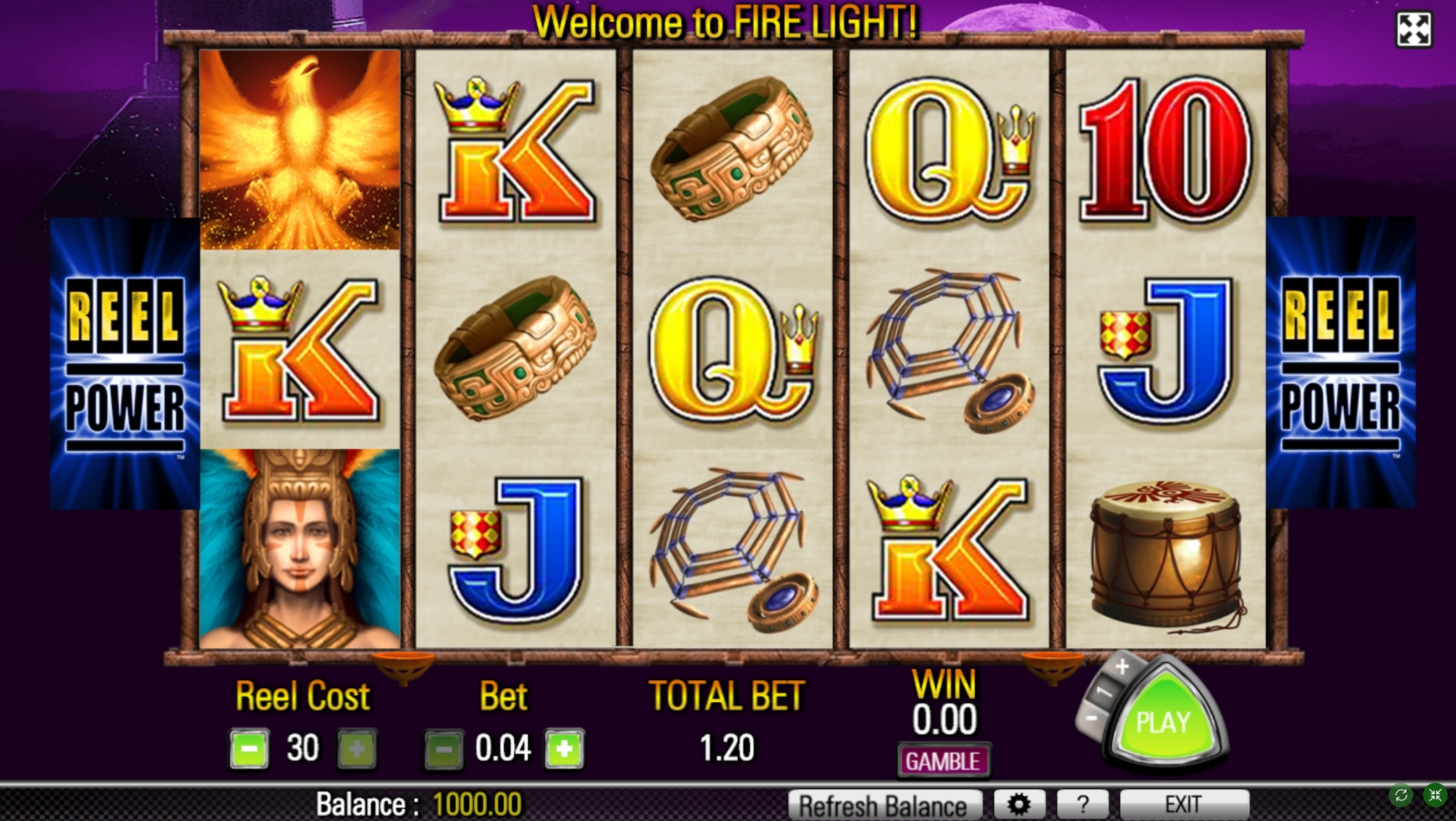 Reels in Firelight Slot Game by Aristocrat