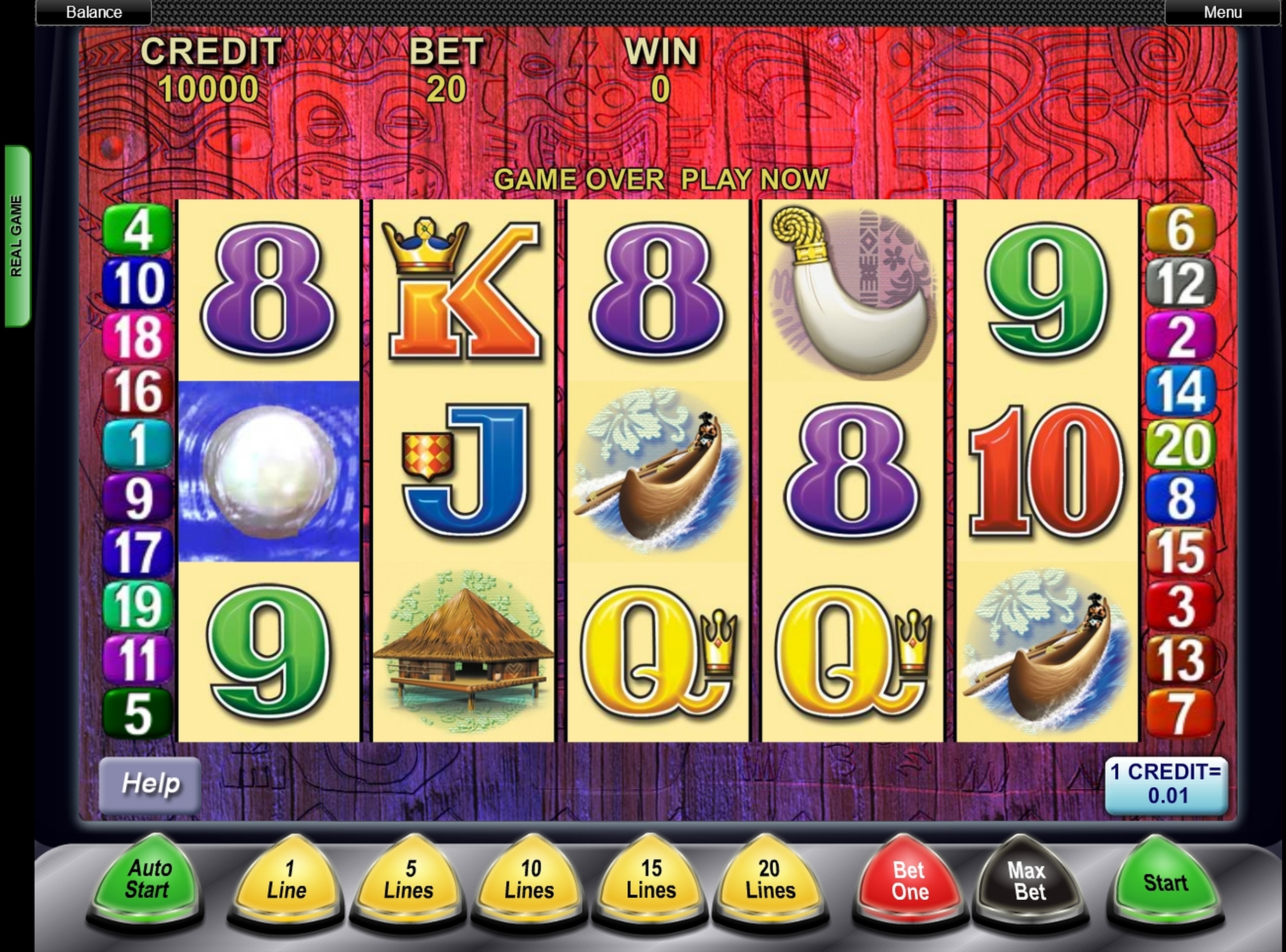 Reels in Tiki Torch Slot Game by Aristocrat