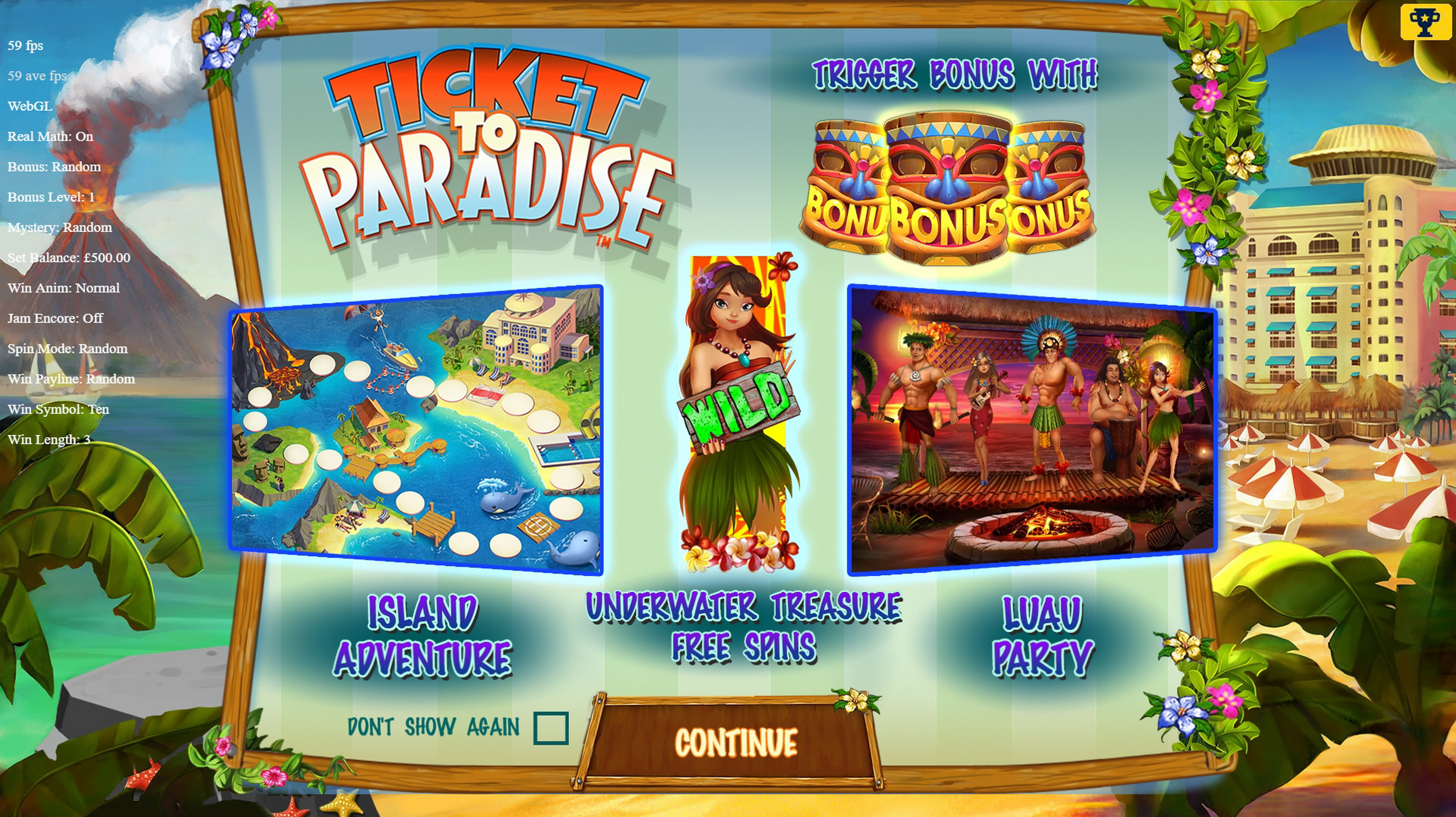 Play Ticket to Paradise Free Casino Slot Game by Asylum Labs