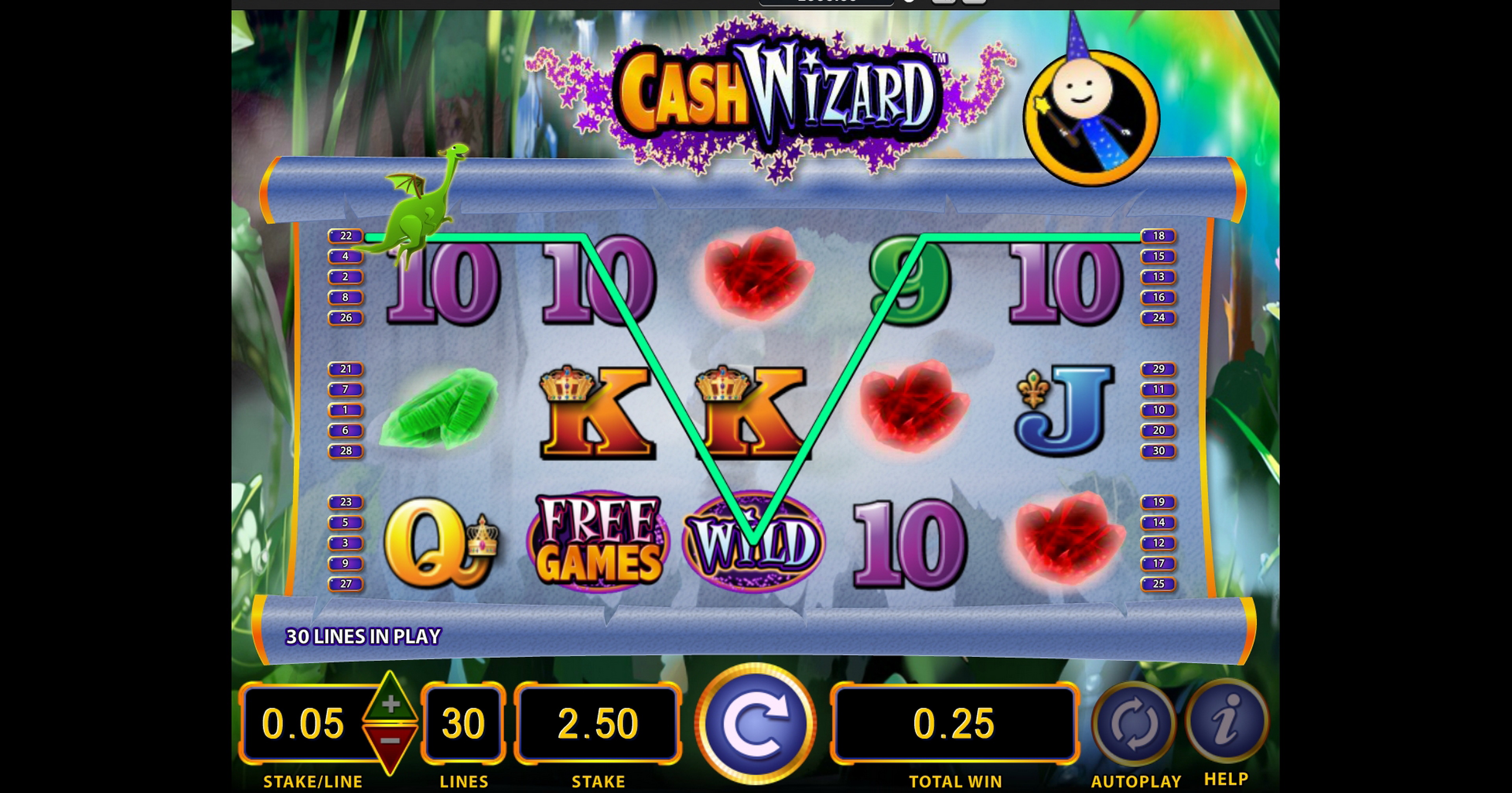 Win Money in Cash Wizard Free Slot Game by Bally Technologies