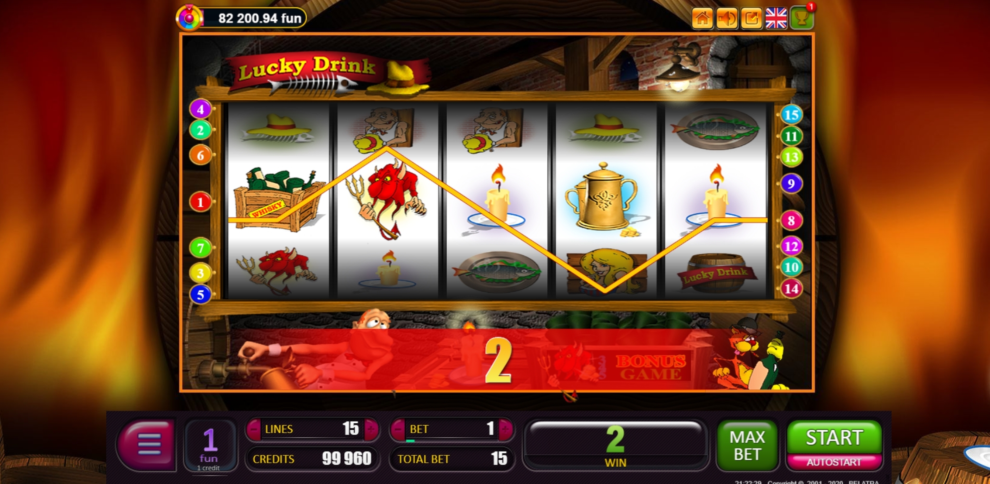 Win Money in Lucky Drink Free Slot Game by Belatra Games