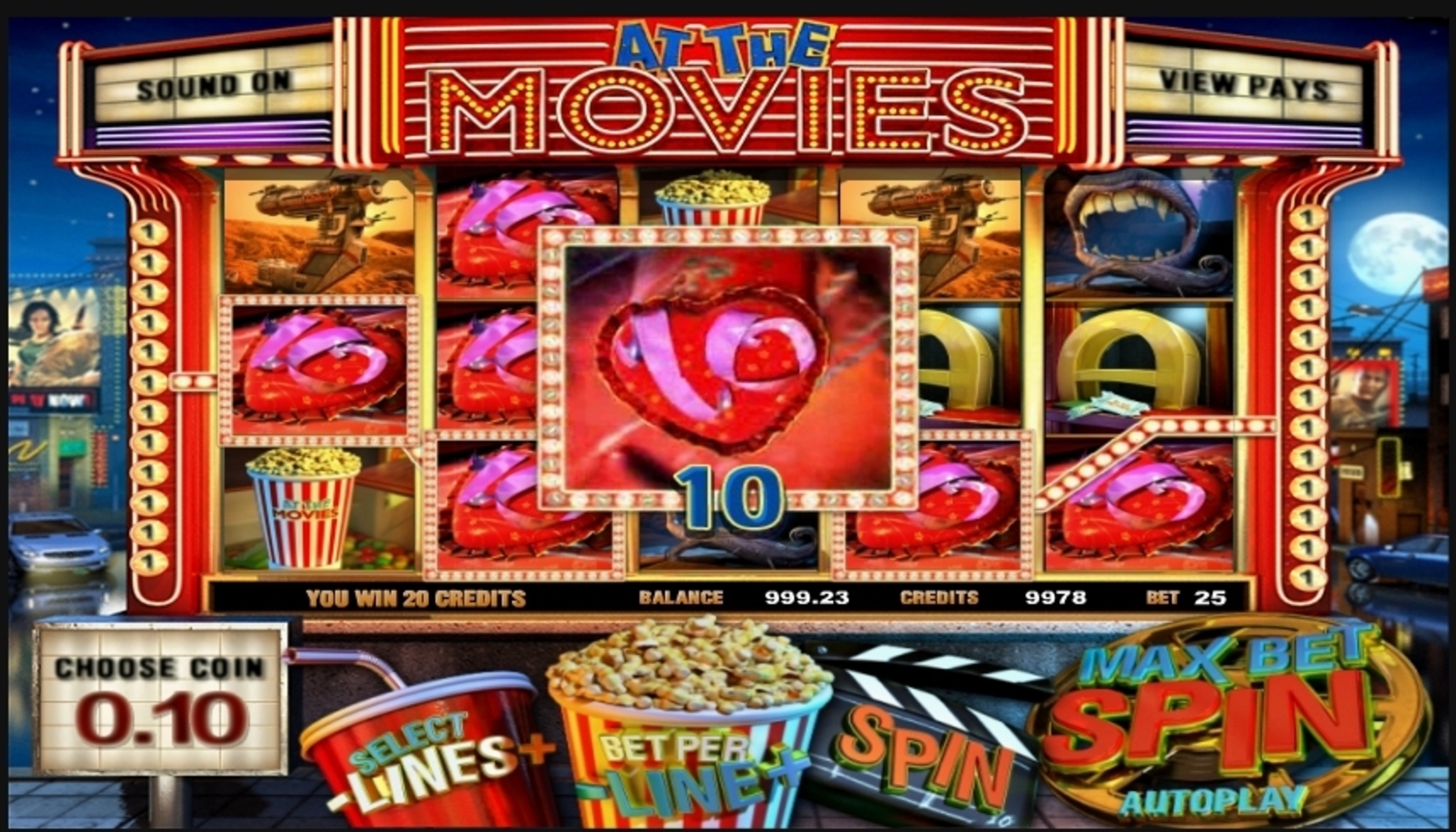 Win Money in At the Movies Free Slot Game by Betsoft