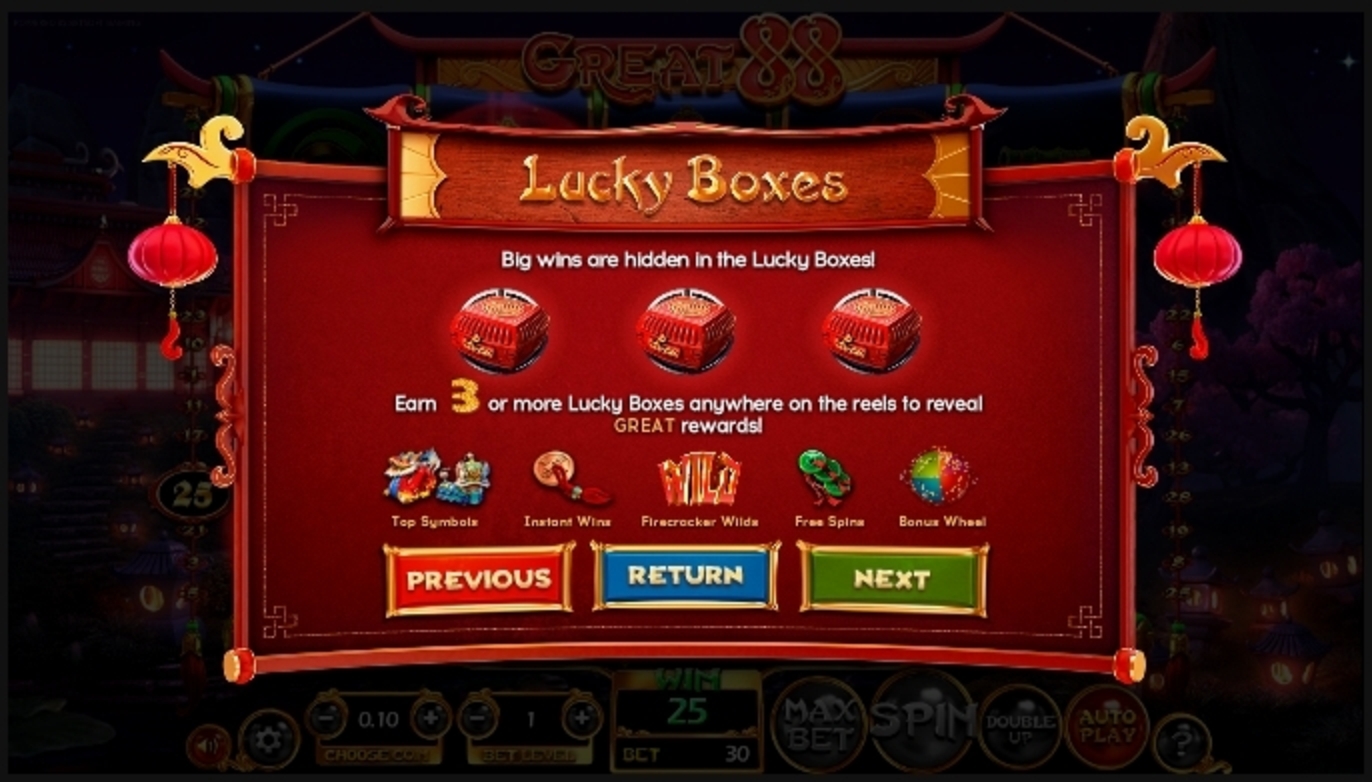 Info of Great 88 Slot Game by Betsoft