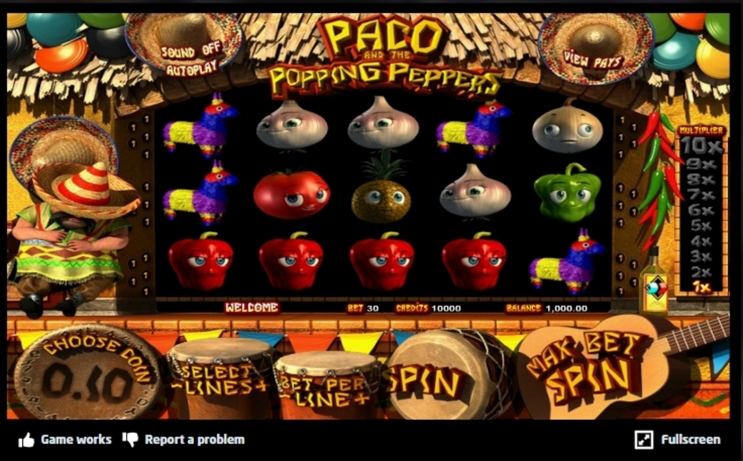 Reels in Paco and the Popping Peppers Slot Game by Betsoft