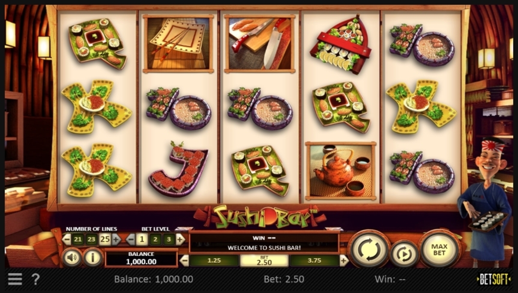 Reels in Sushi Bar Slot Game by Betsoft