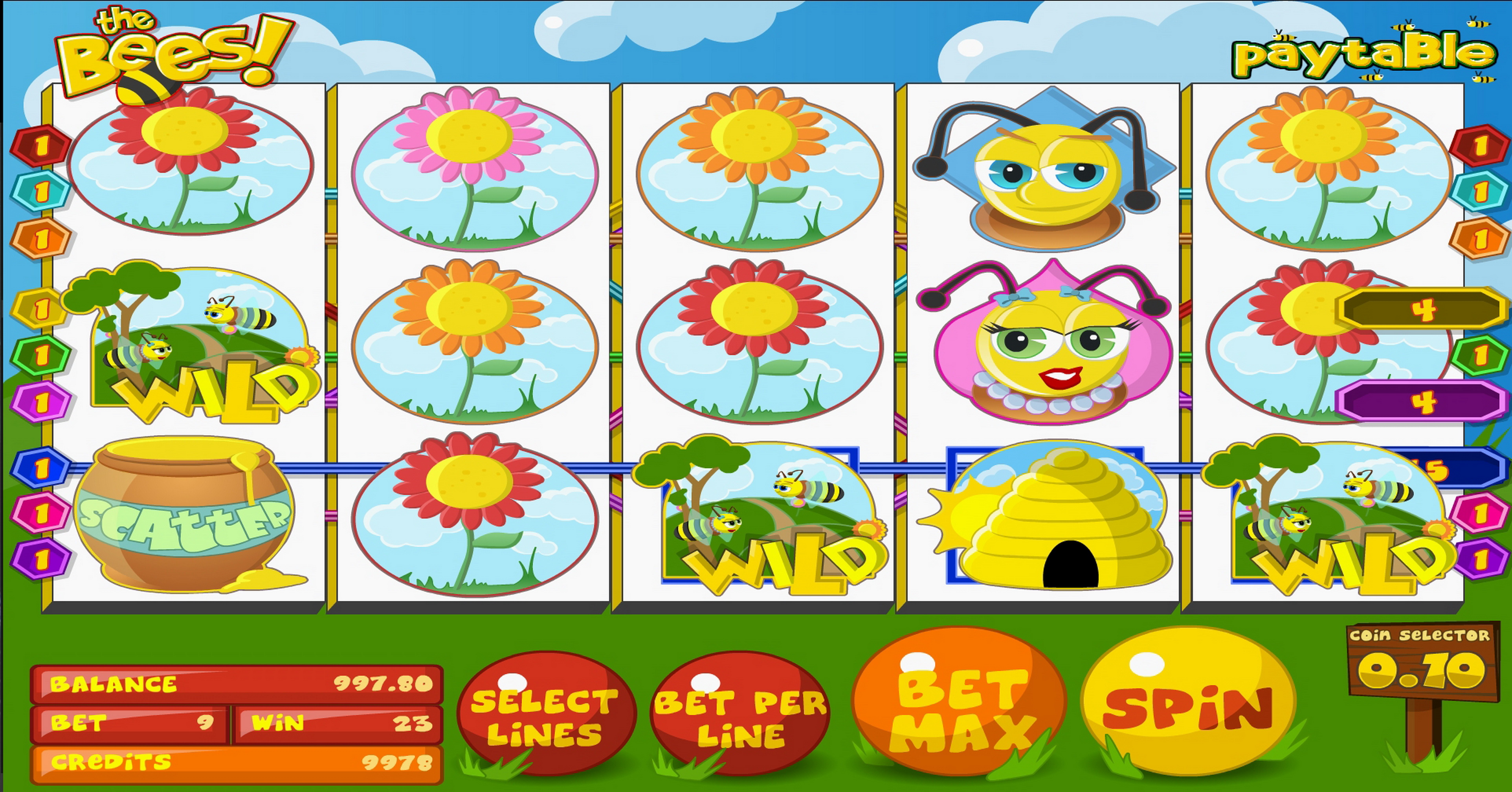 Win Money in The Bees Free Slot Game by Betsoft