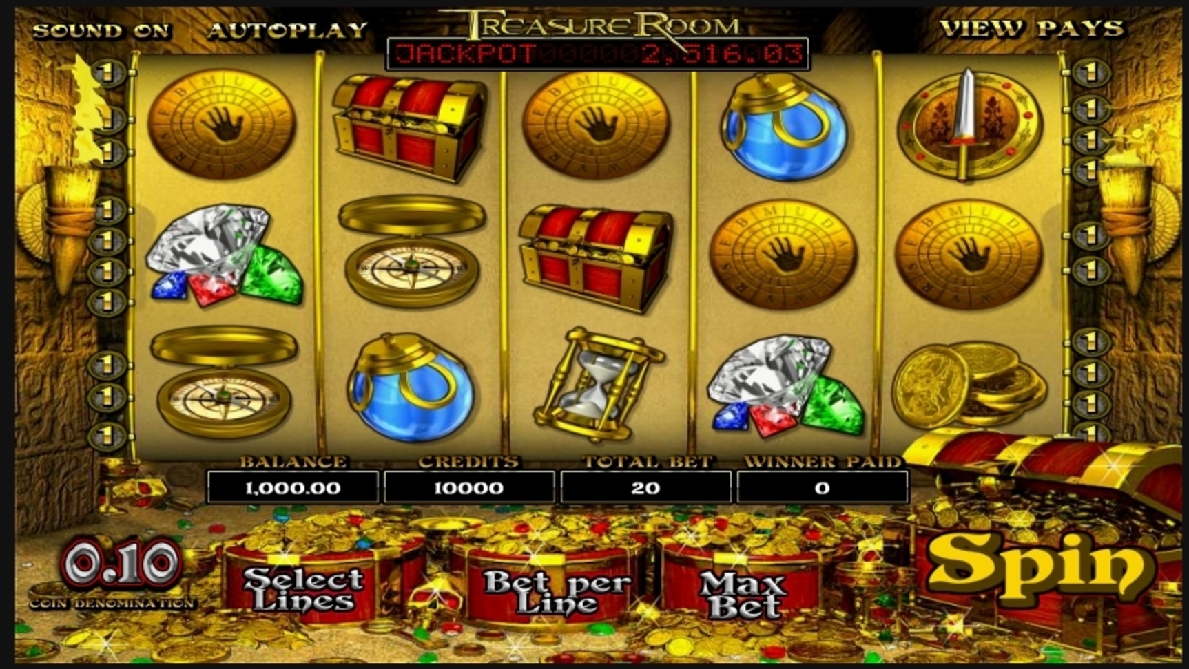 Reels in Treasure Room Slot Game by Betsoft