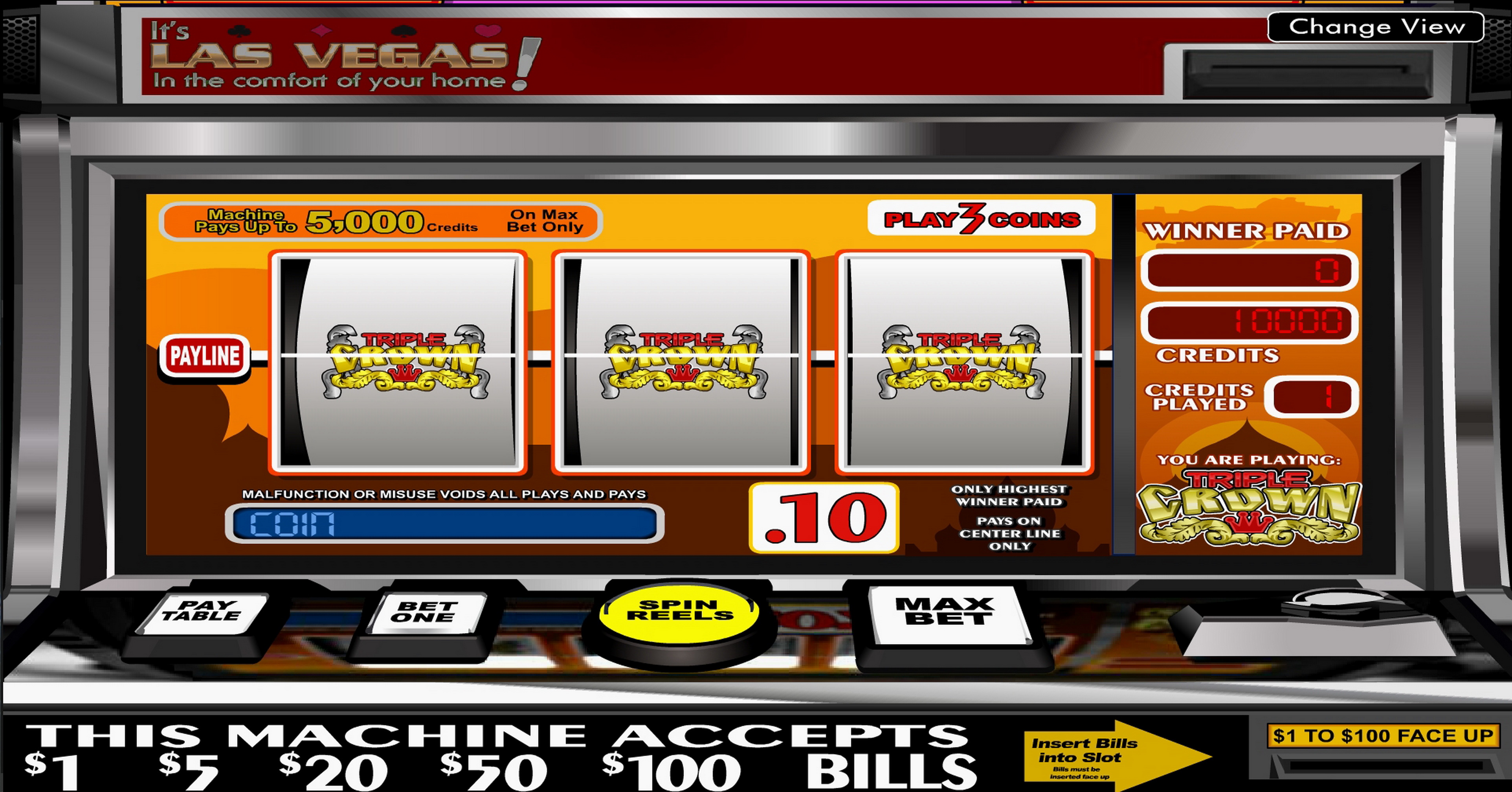 Reels in Triple Crown Slot Game by Betsoft