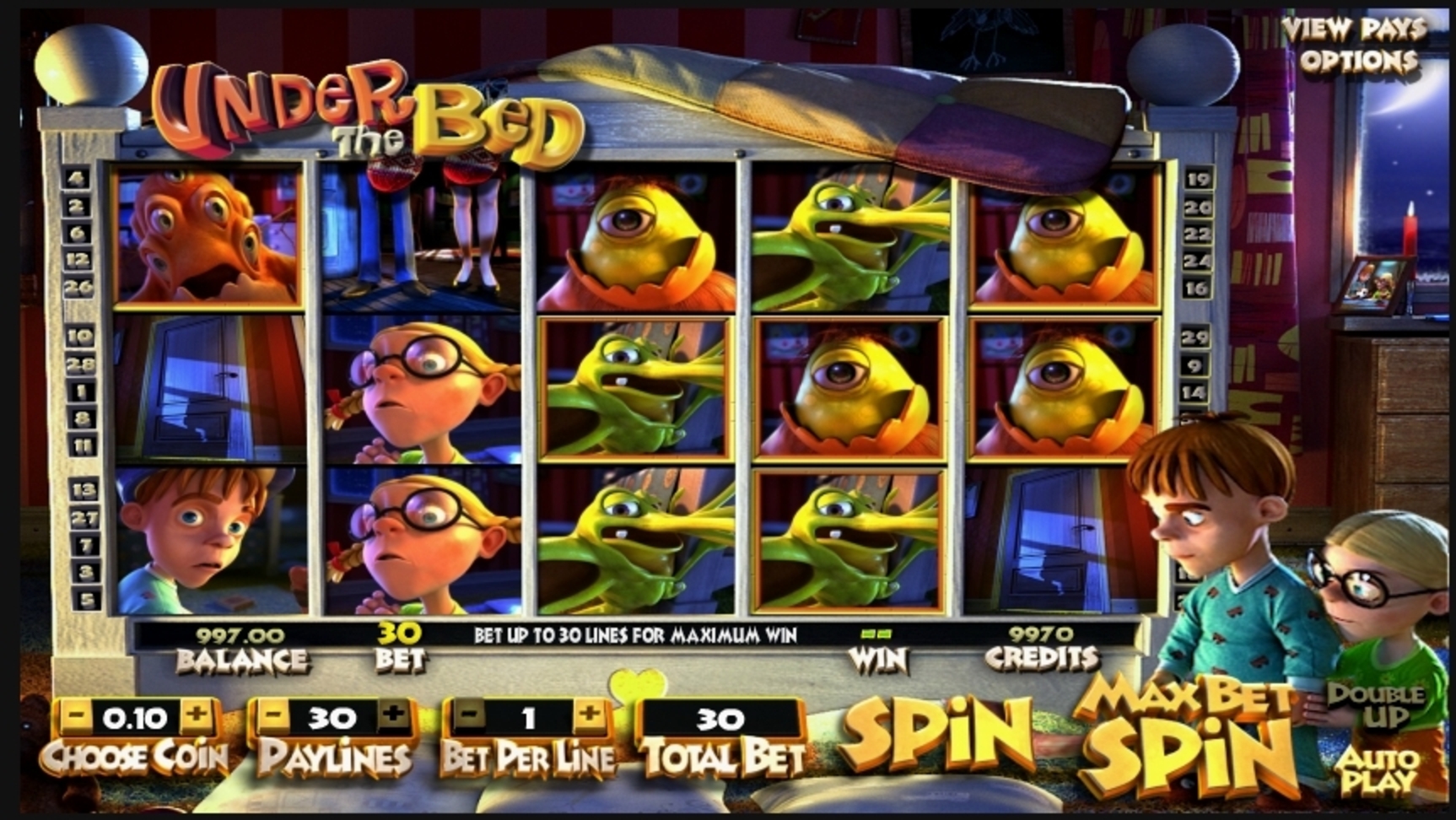 Reels in Under the Bed Slot Game by Betsoft
