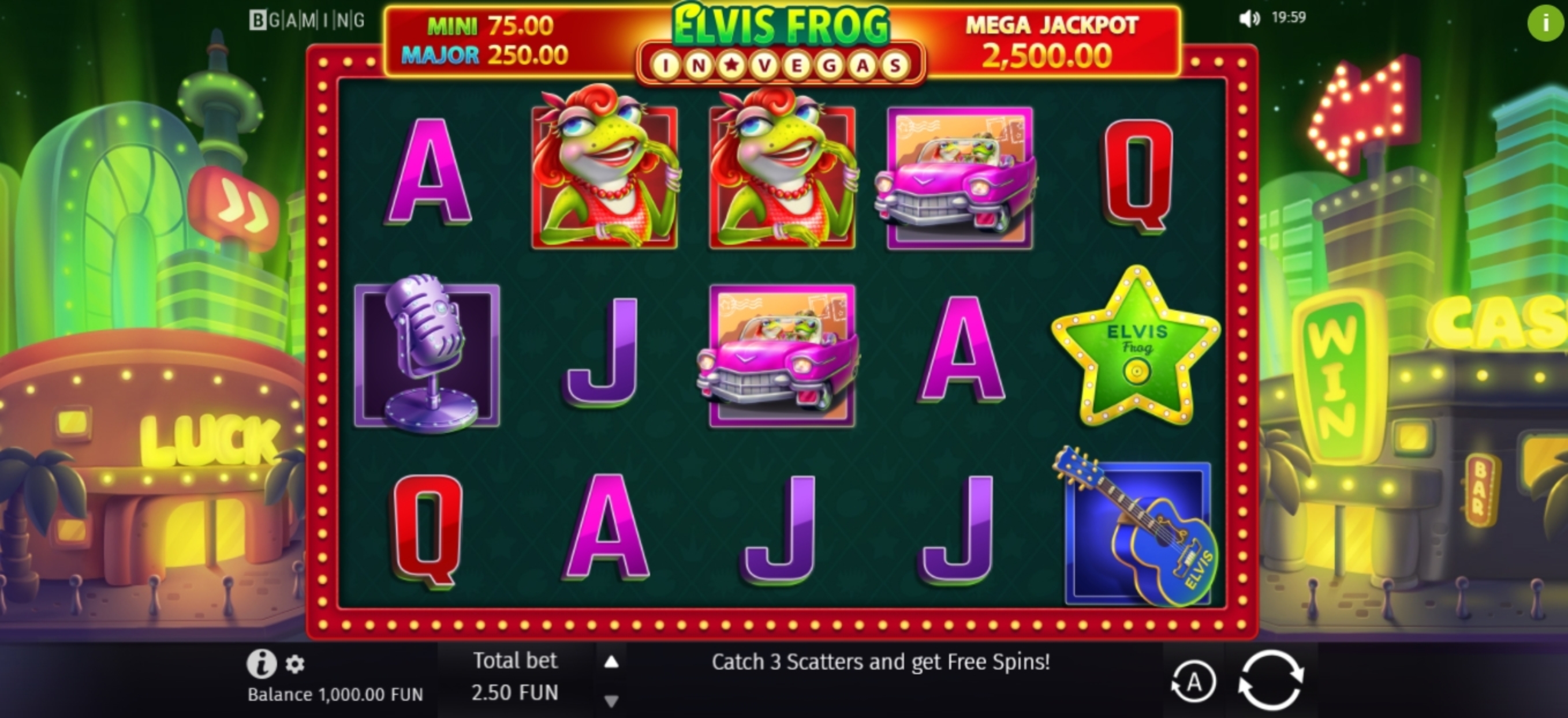 Reels in Elvis Frog in Vegas Slot Game by BGAMING