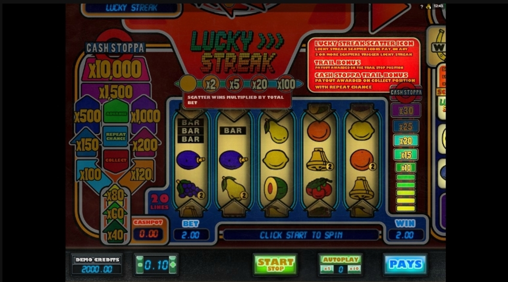Win Money in Lucky Streak Free Slot Game by Big Time Gaming