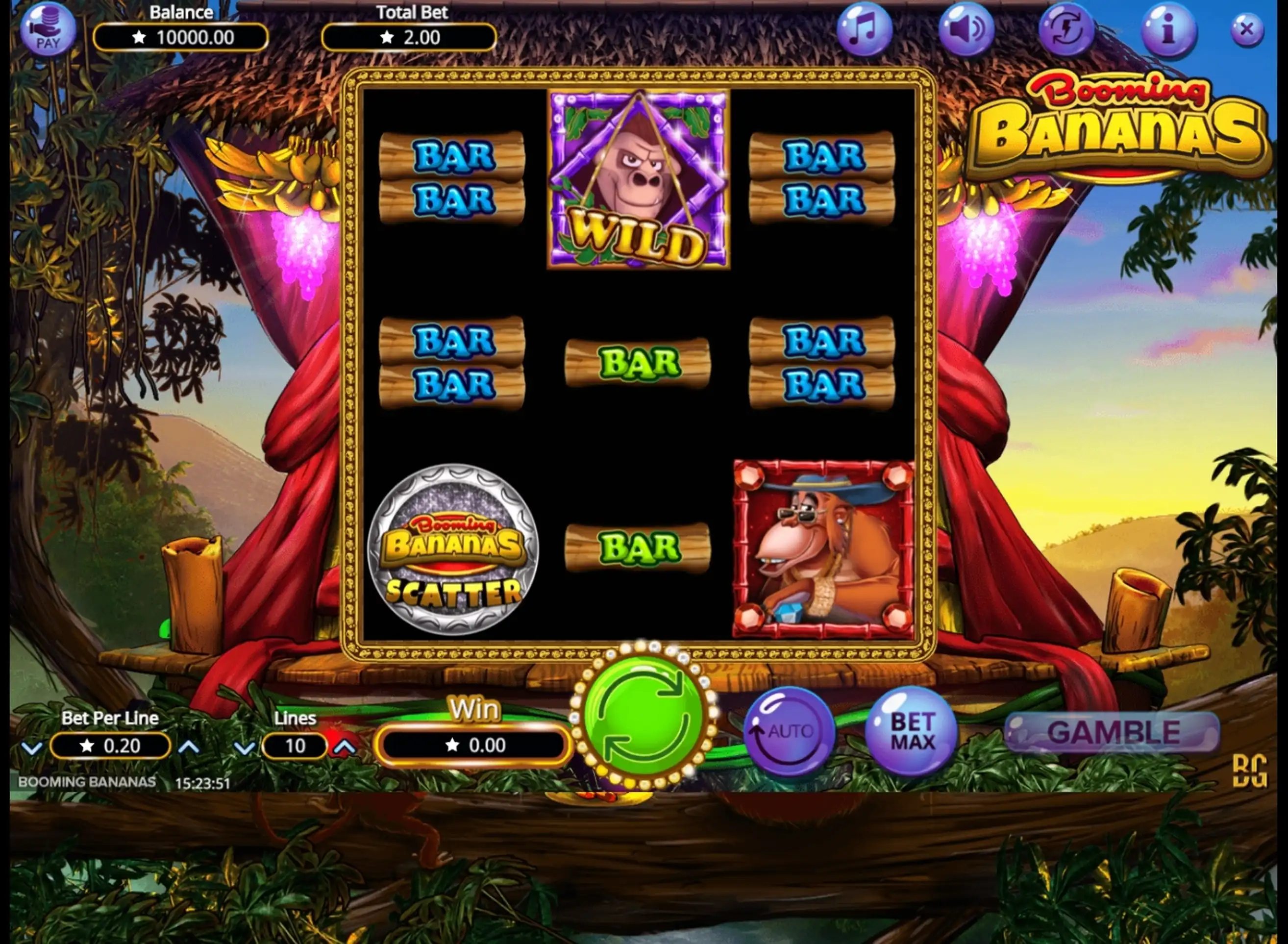 Reels in Booming Bananas Slot Game by Booming Games