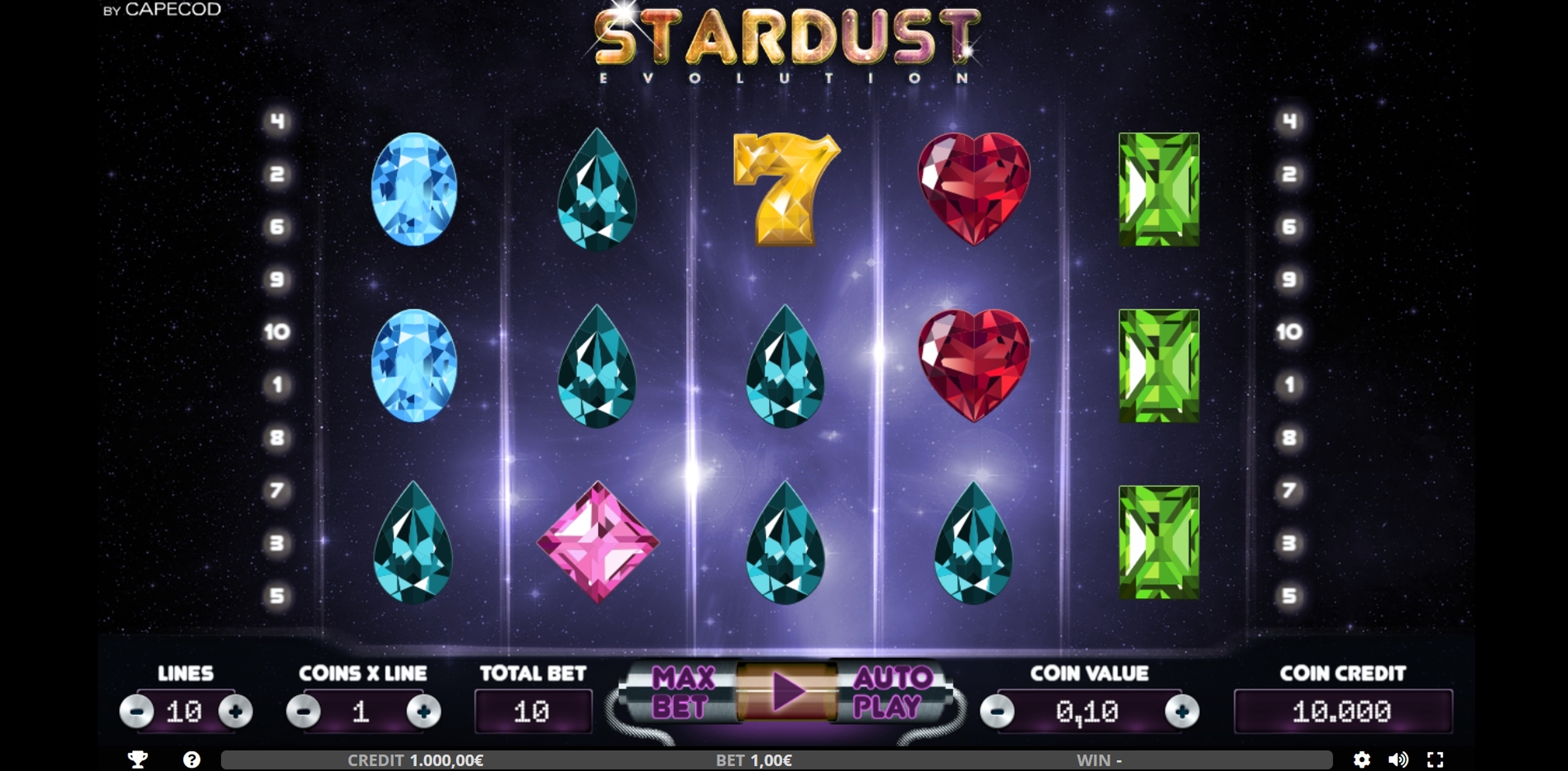 Reels in Stardust Evolution Slot Game by Capecod Gaming