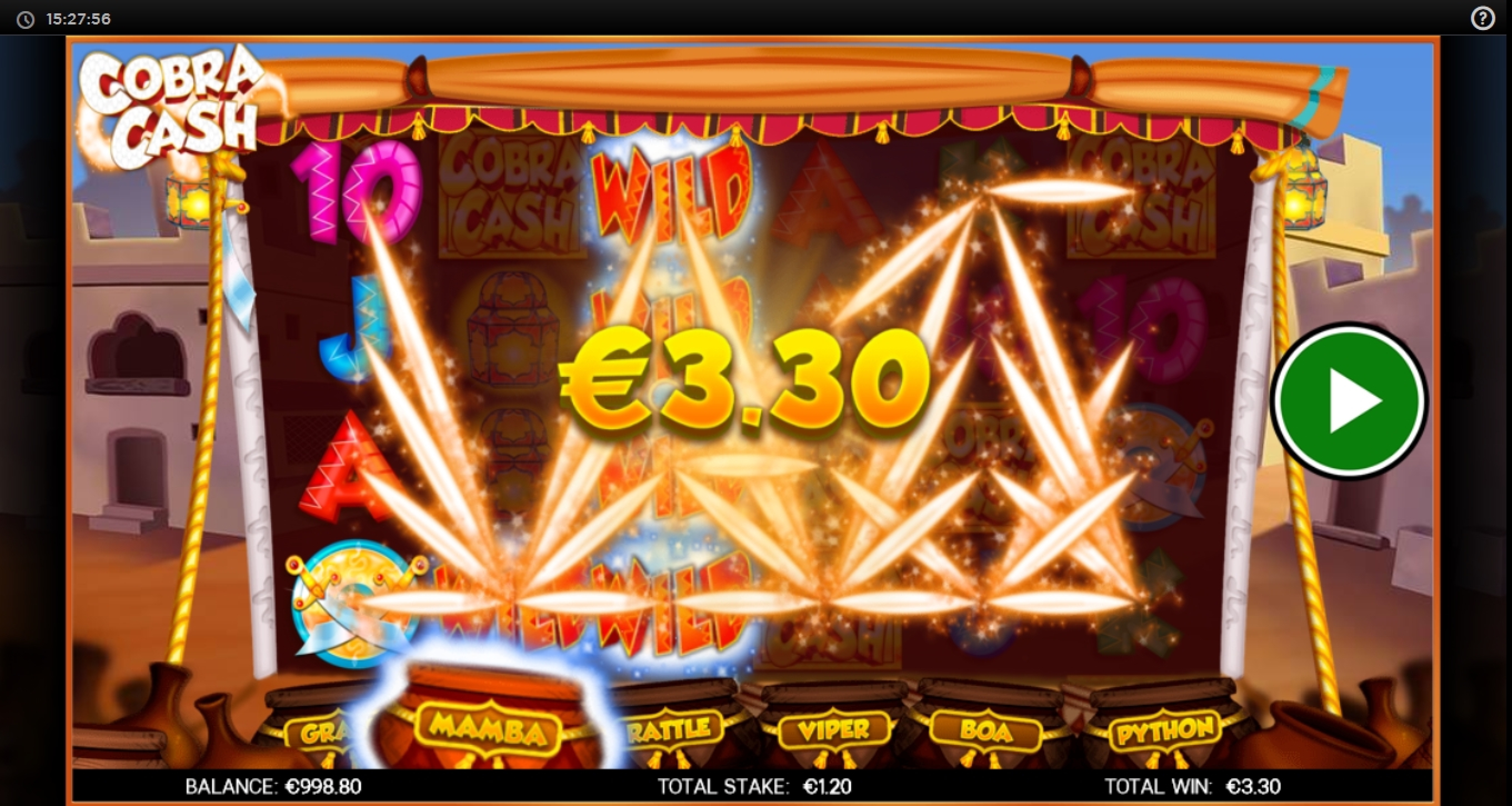 Win Money in Cobra Cash Free Slot Game by CORE Gaming