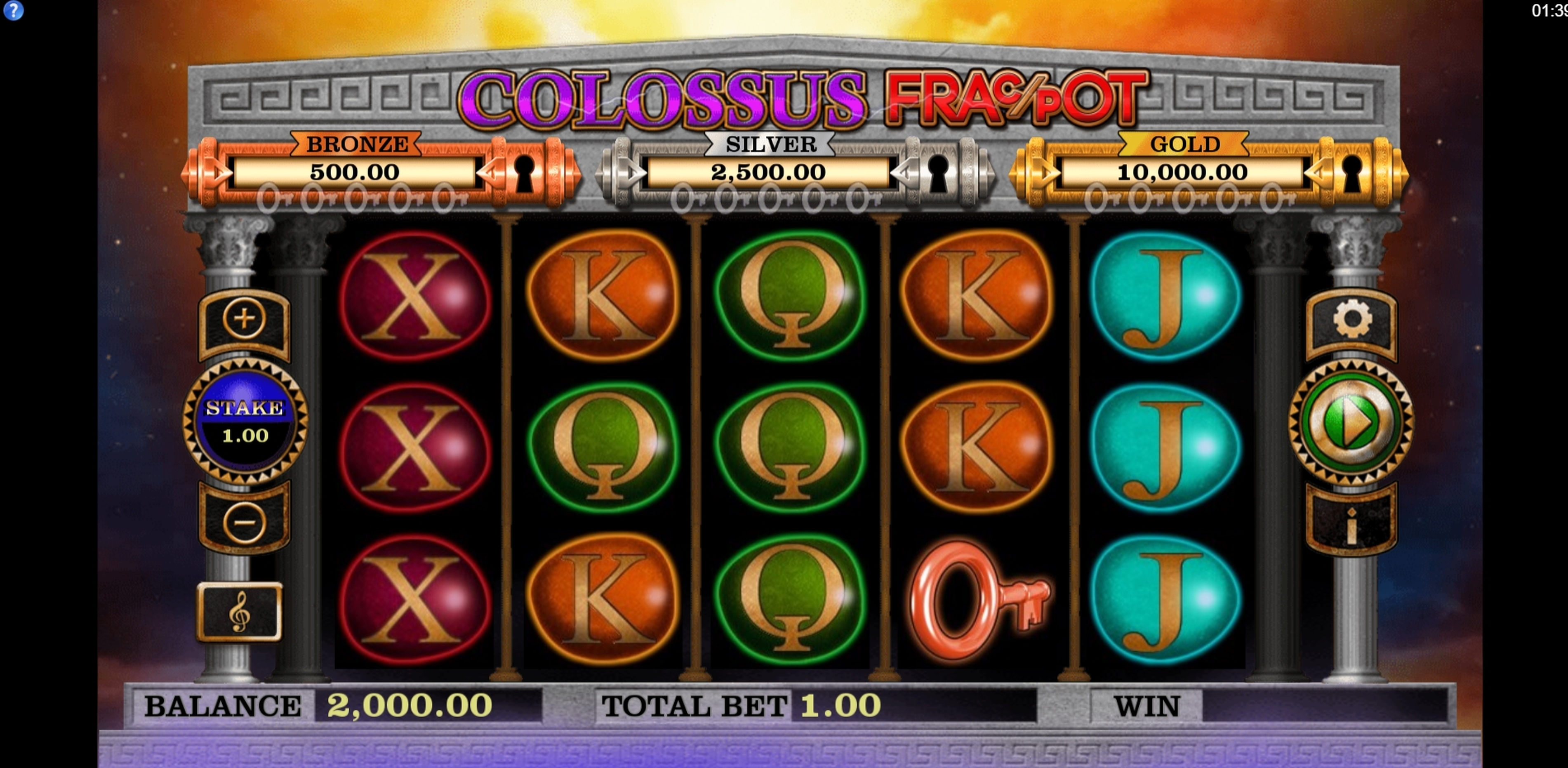 Reels in Colossus Fracpot Slot Game by CORE Gaming