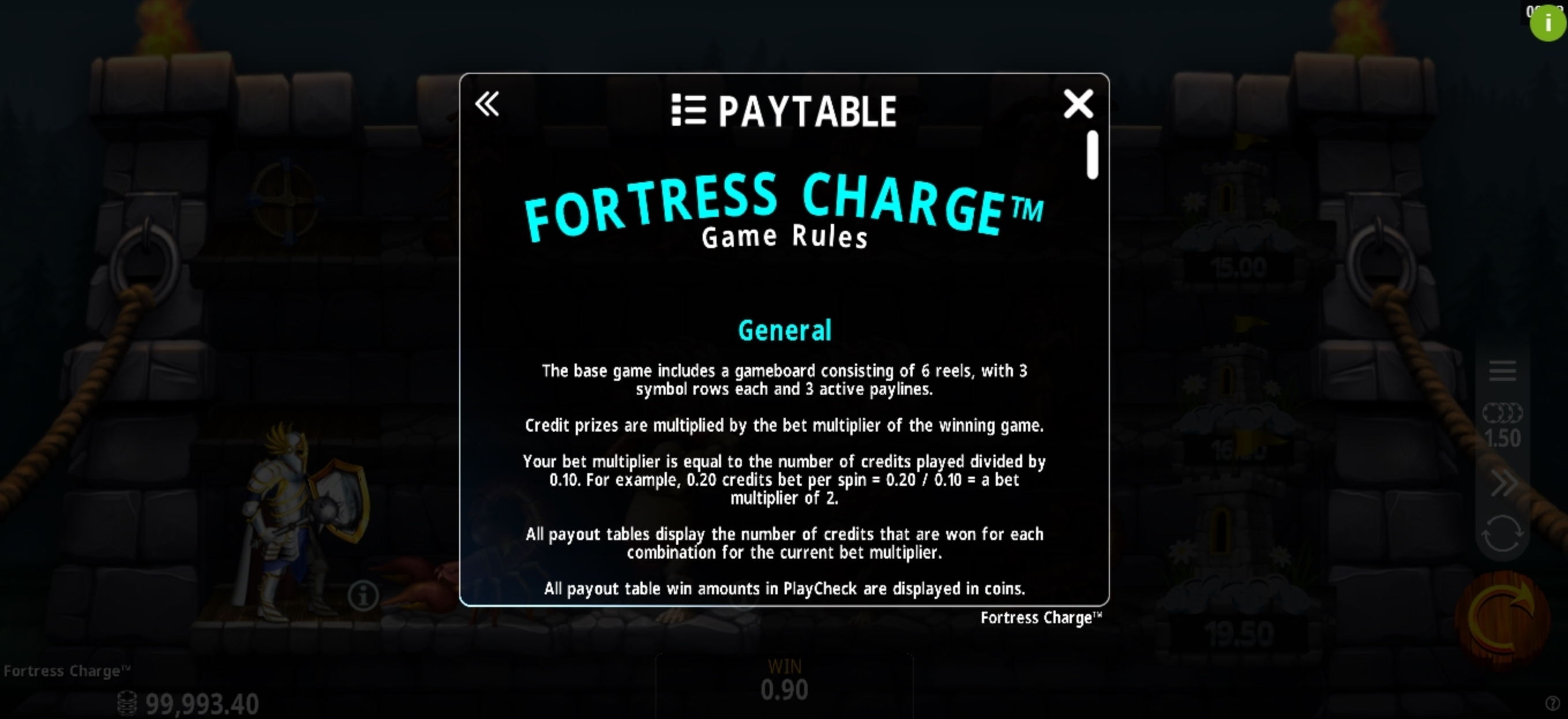 Info of Fortress Charge Slot Game by Crazy Tooth Studio