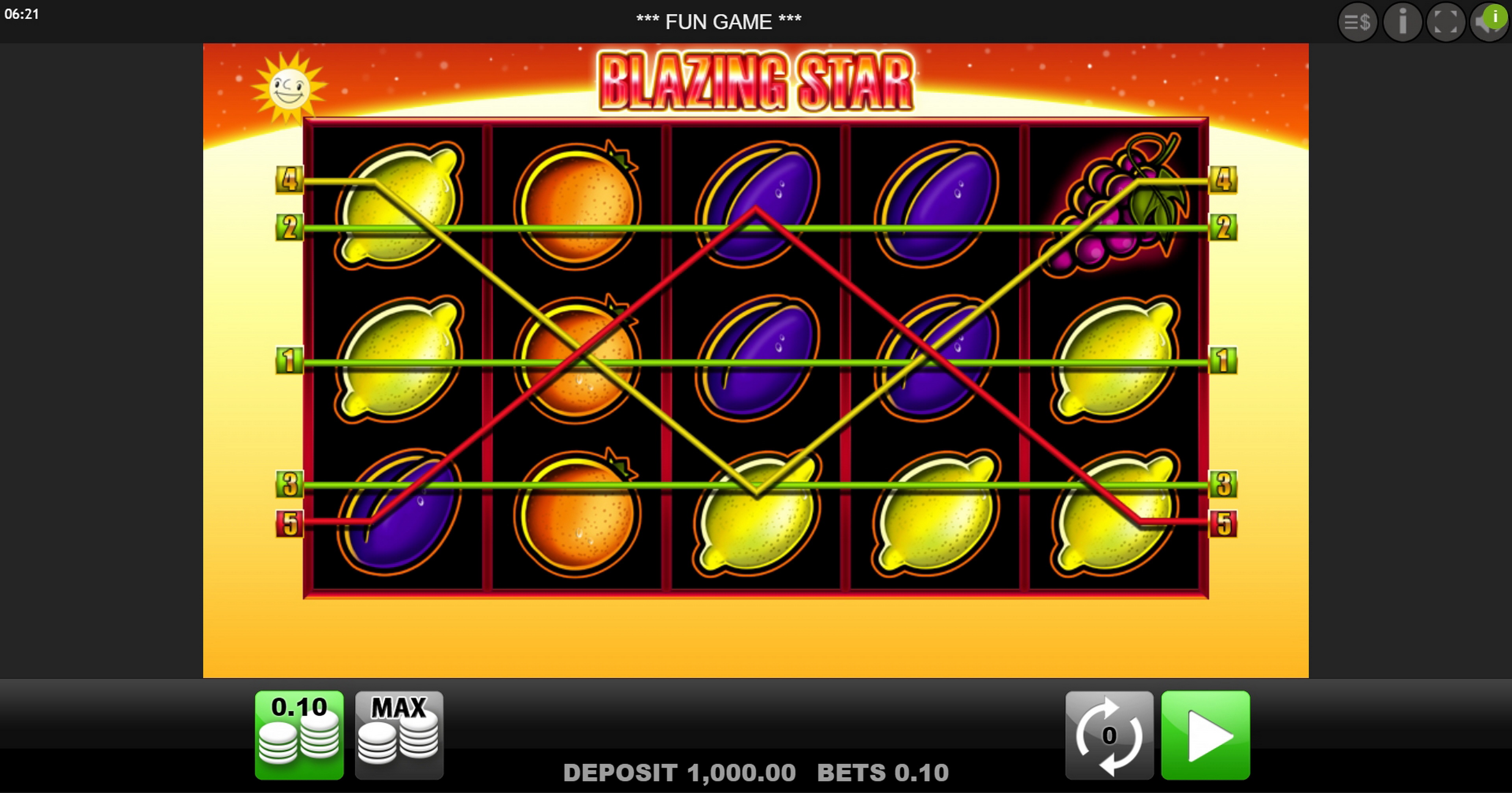 Play Blazing Star Free Casino Slot Game by edict