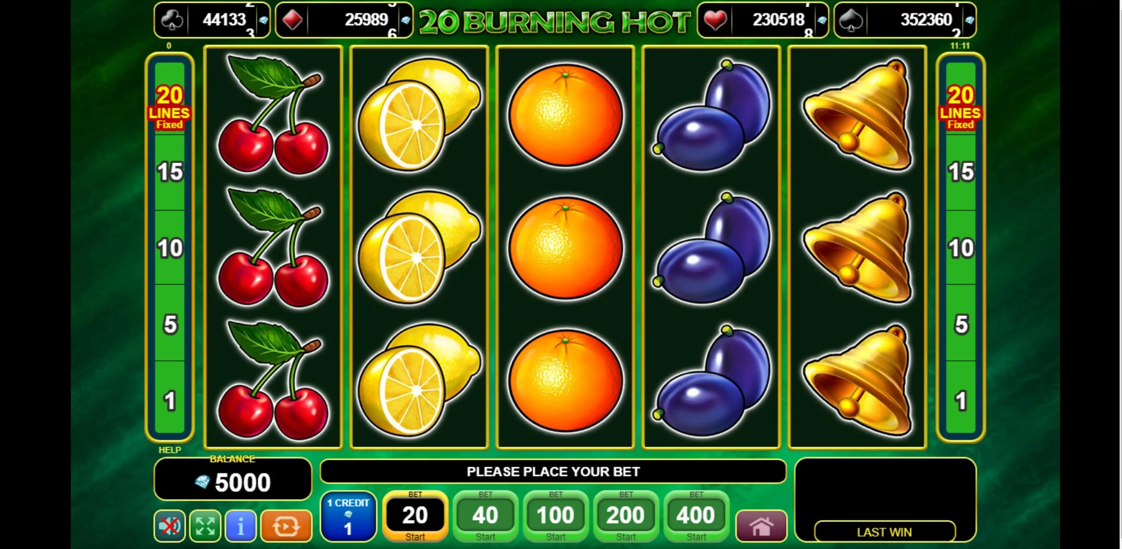 Reels in 20 Burning Hot Slot Game by EGT