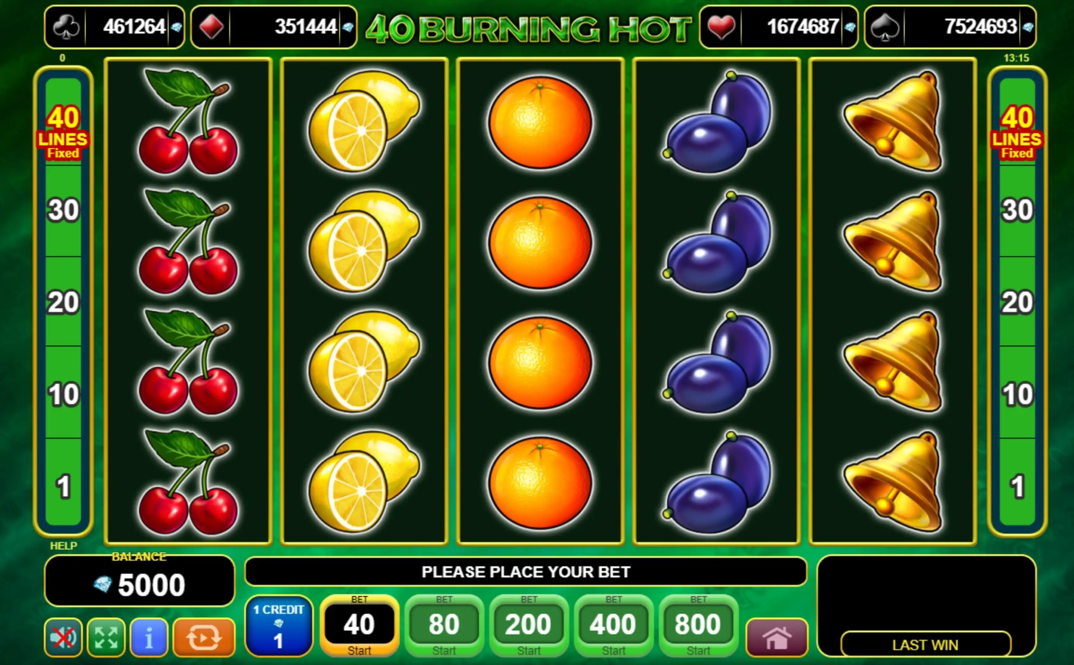 Reels in 40 Burning Hot Slot Game by EGT