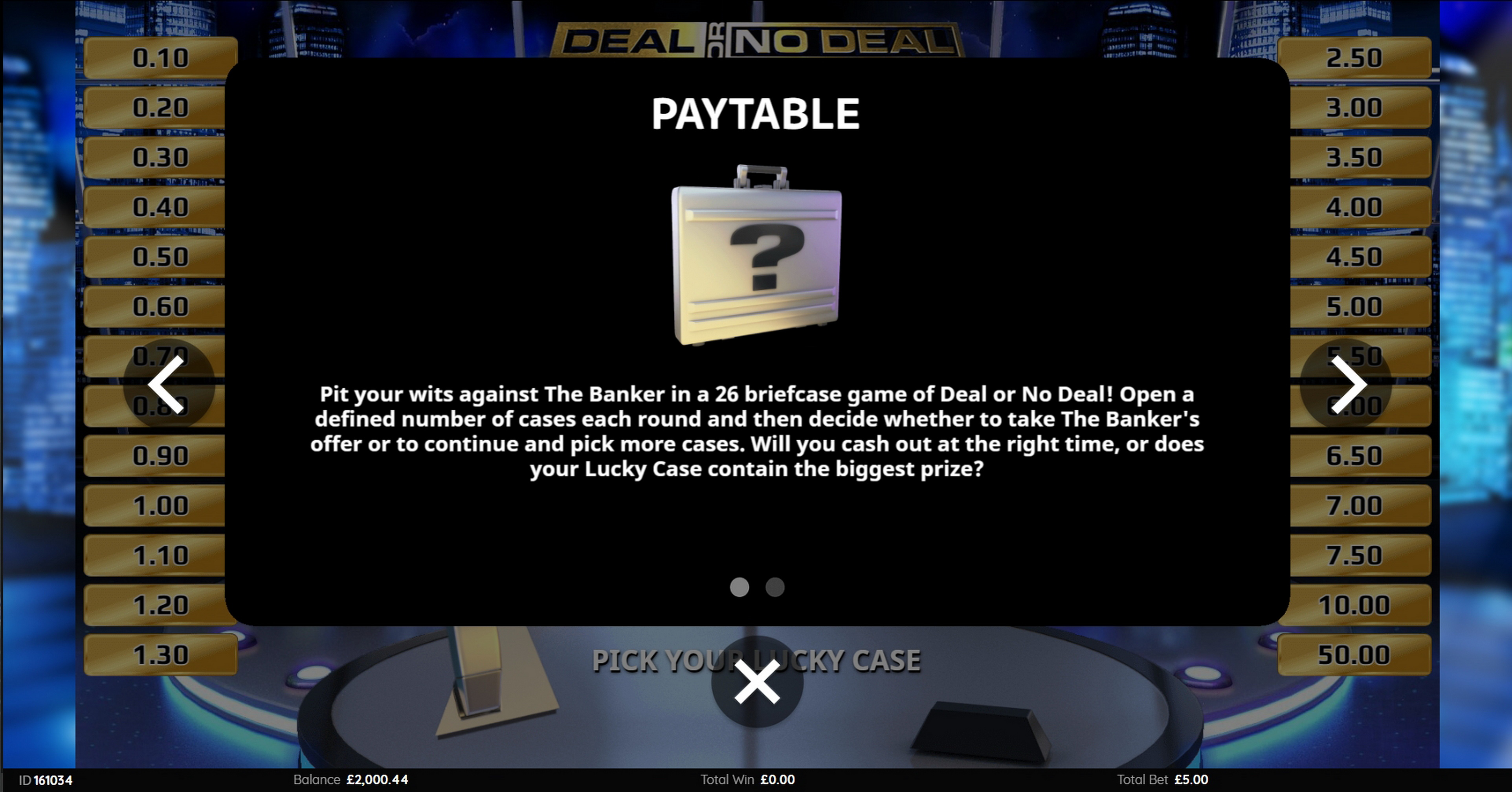Info of Deal or No Deal International Slot Game by Endemol Games