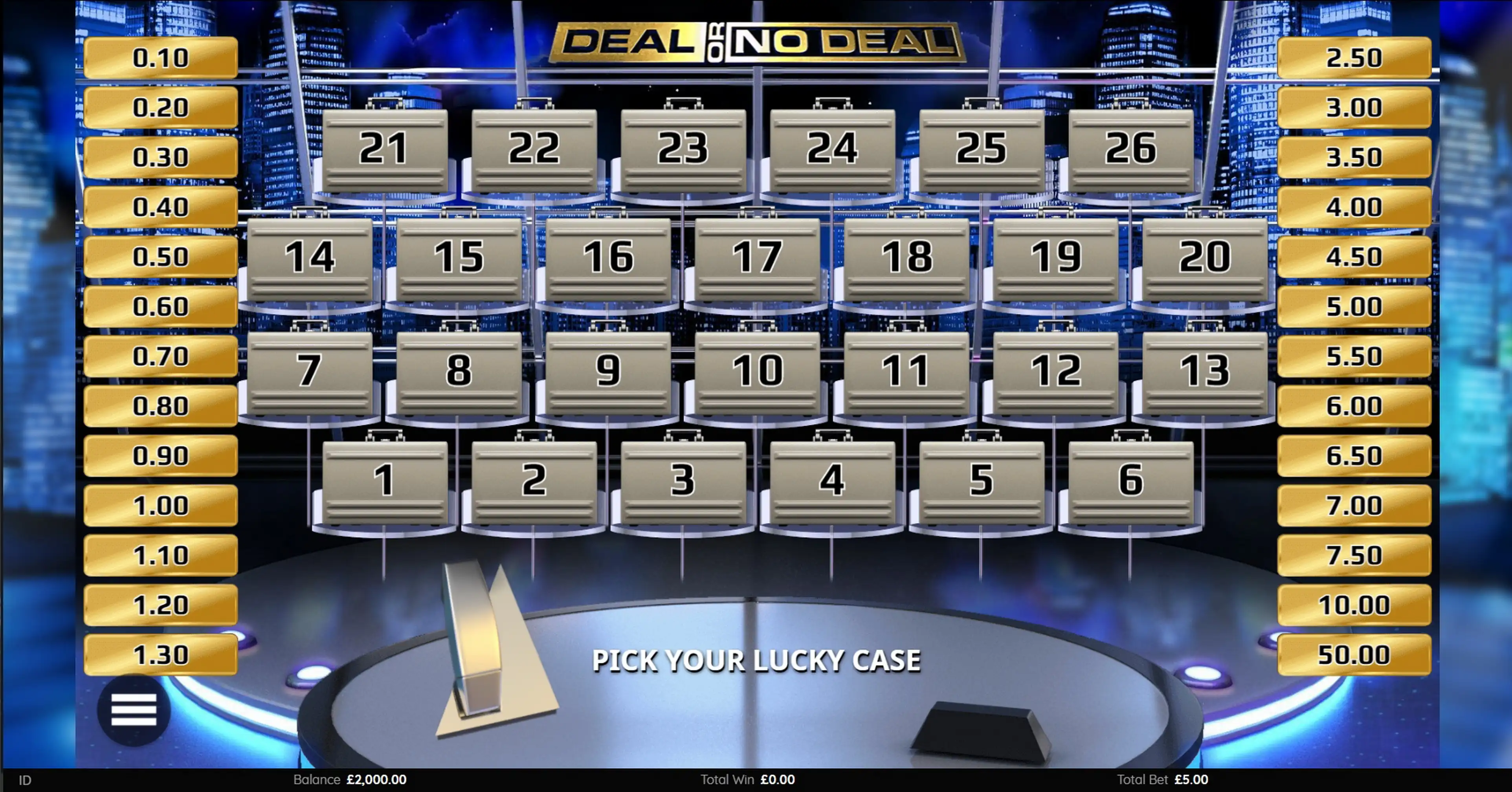 Reels in Deal or No Deal International Slot Game by Endemol Games