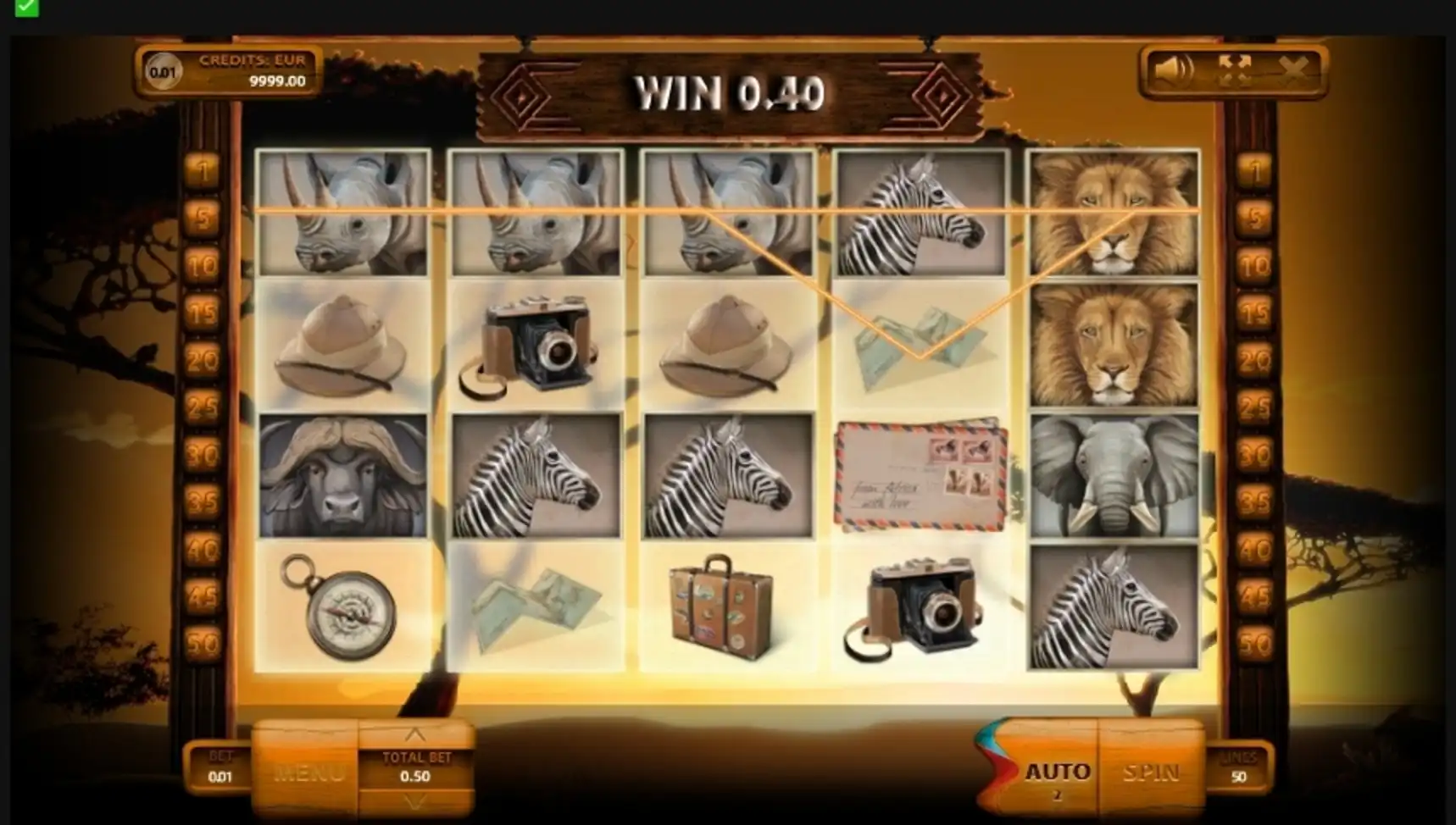 Win Money in Safari Free Slot Game by Endorphina