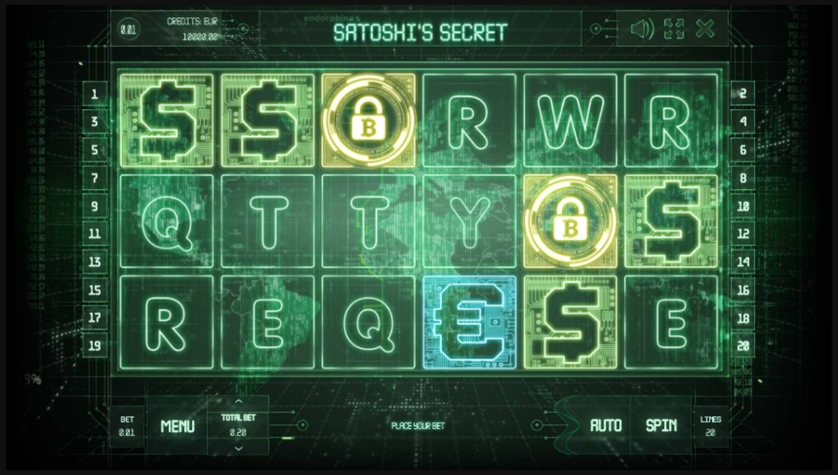 Reels in Satoshi's Secret Slot Game by Endorphina